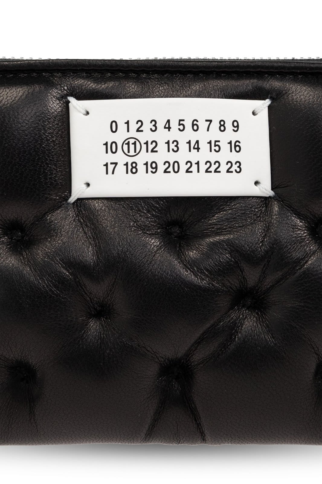 Shop Maison Margiela Numbers-motif Zipped Padded Wallet In Black