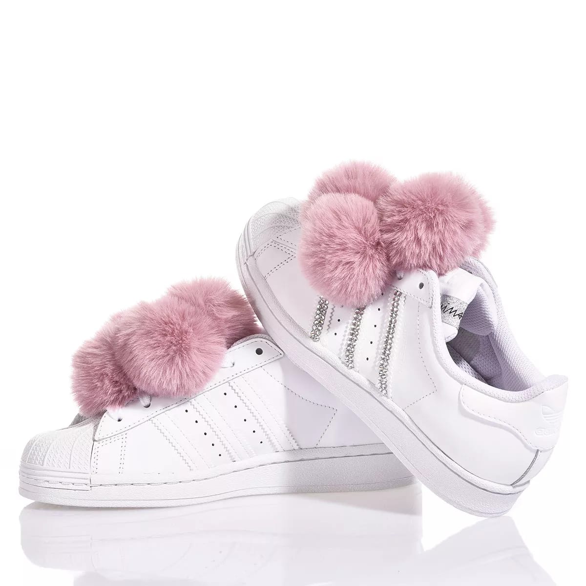 Shop Mimanera Adidas Superstar Pink Pom Pom