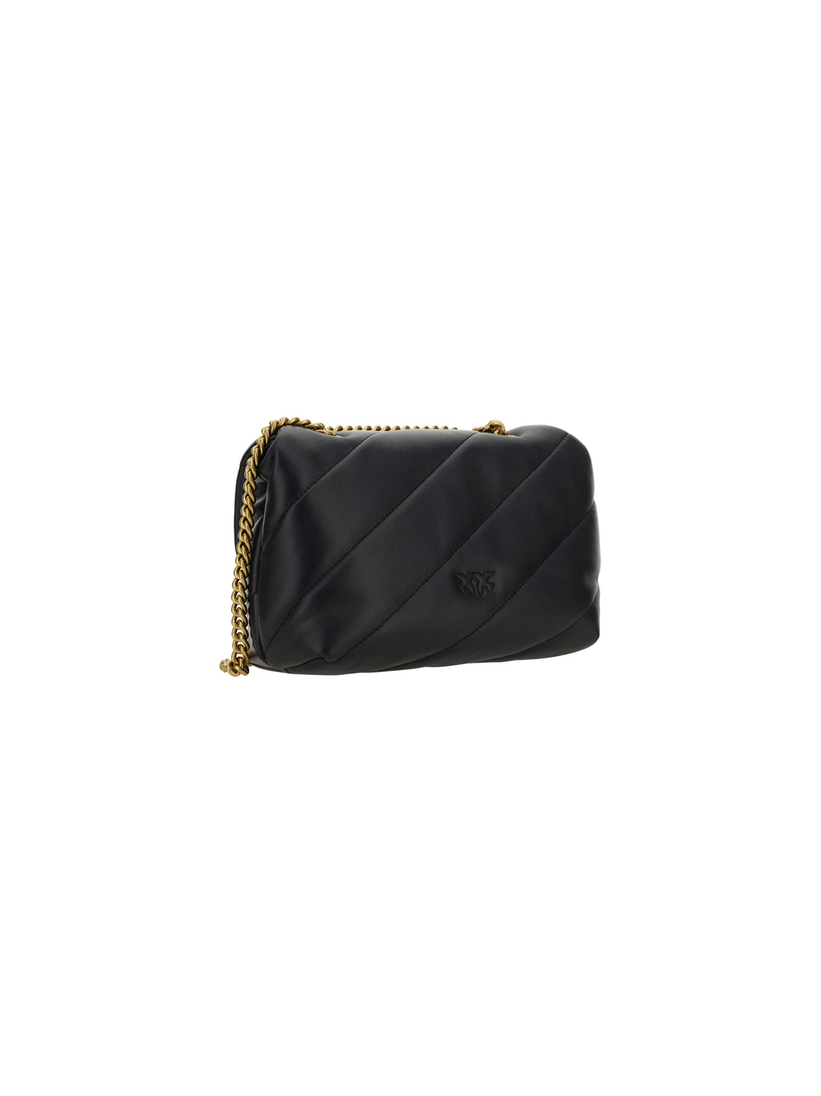 Shop Pinko Love Mini Puff Shoulder Bag In Black