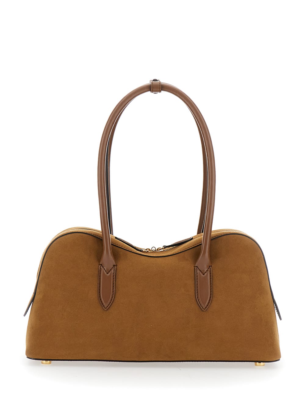 Stella Mccartney Brown Shoulder Bag With Padlock With Logo Detail In Ecoleather Woman In Brown