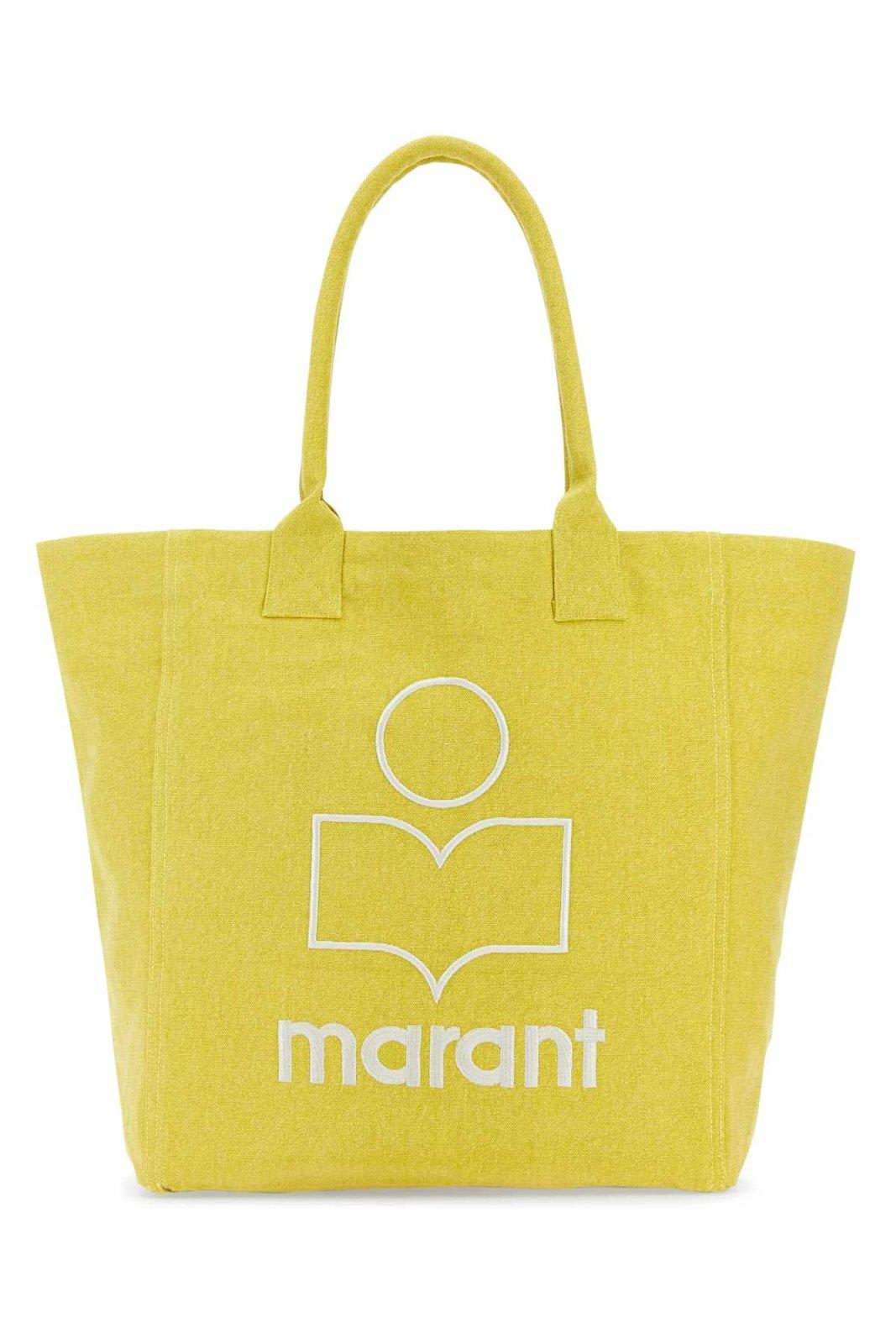 Shop Isabel Marant Yenky Logo Embroidered Tote Bag In Sunlight