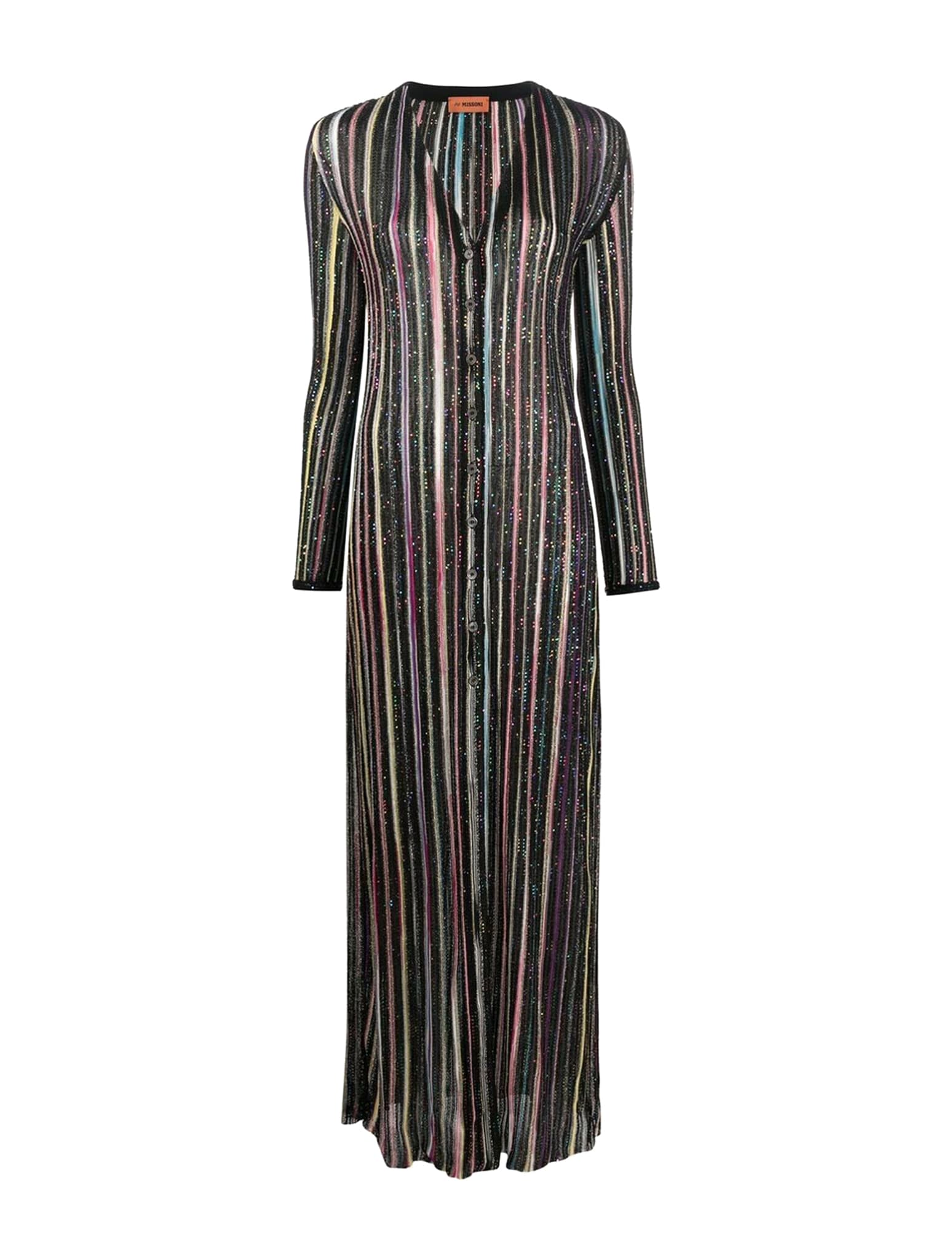 Missoni Metallic Striped Paillette Long Cardigan In Multicolor | ModeSens