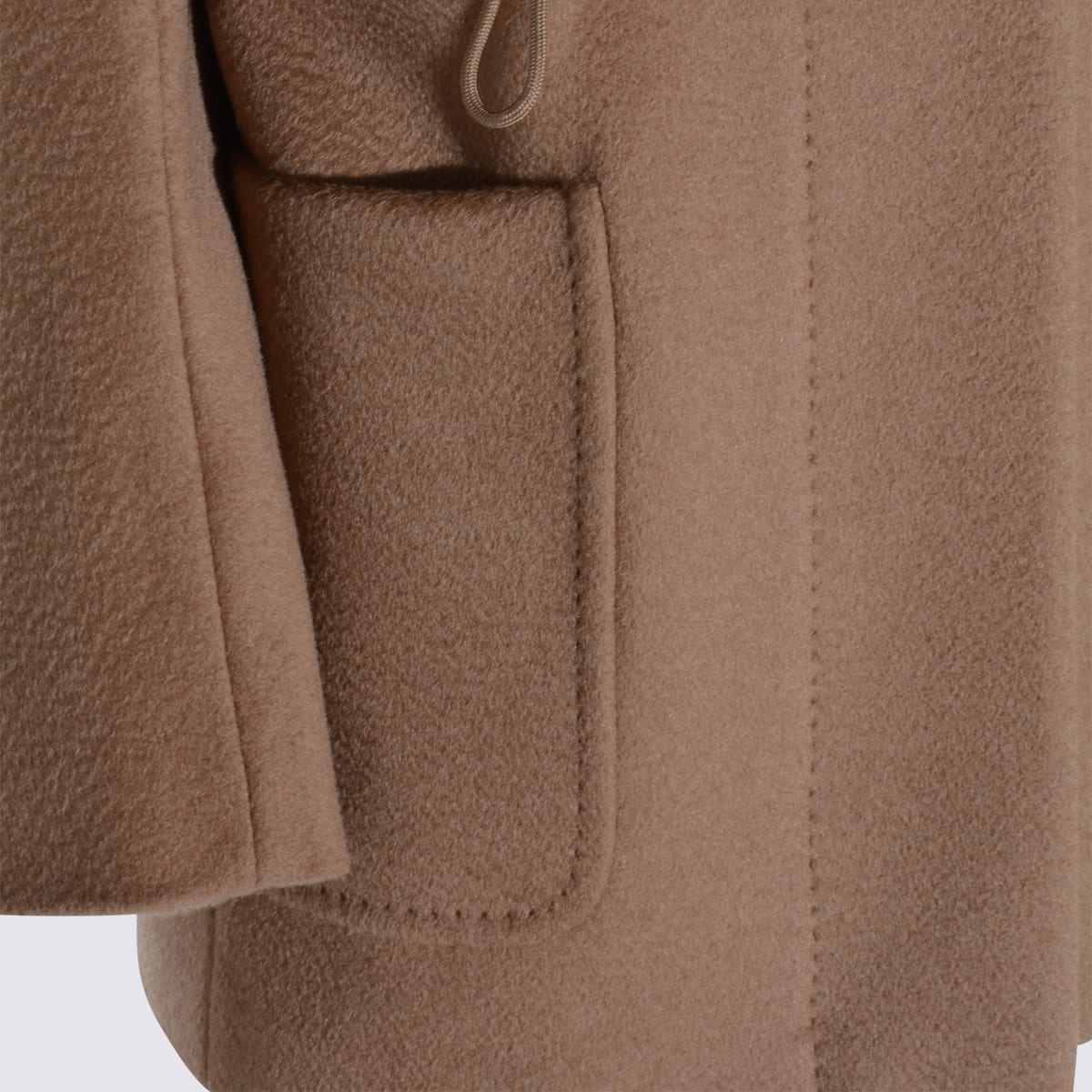 Max Mara Camel Wool Giuda Coat In Nude
