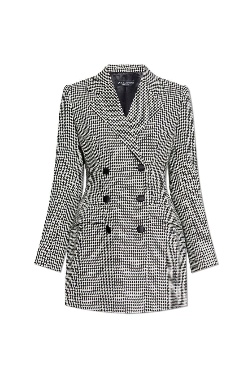 Shop Dolce & Gabbana Double-breasted Houndstooth Jacket In Quadri-check-tarta