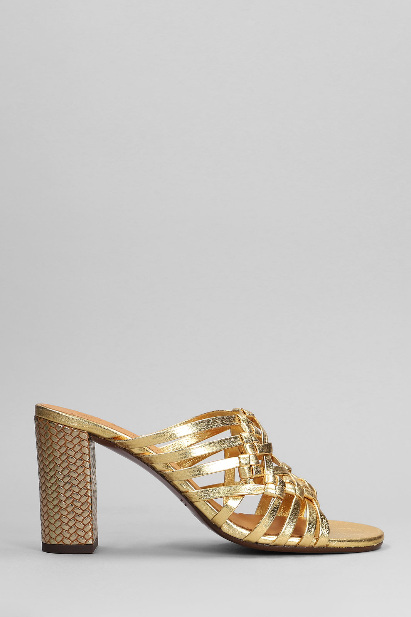Beijing Sandals In Gold Leather