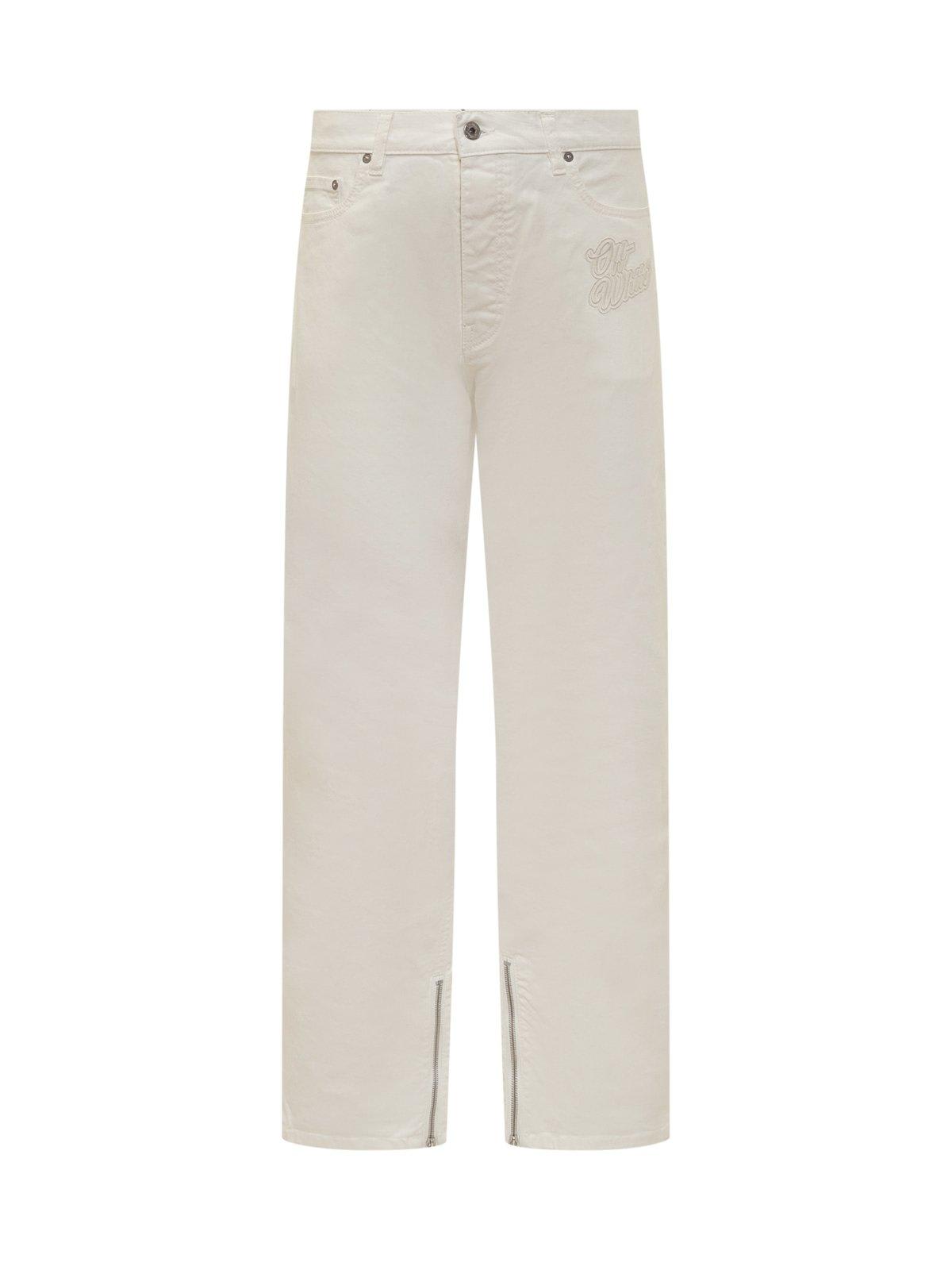 Off-white Straight Leg Jeans In White
