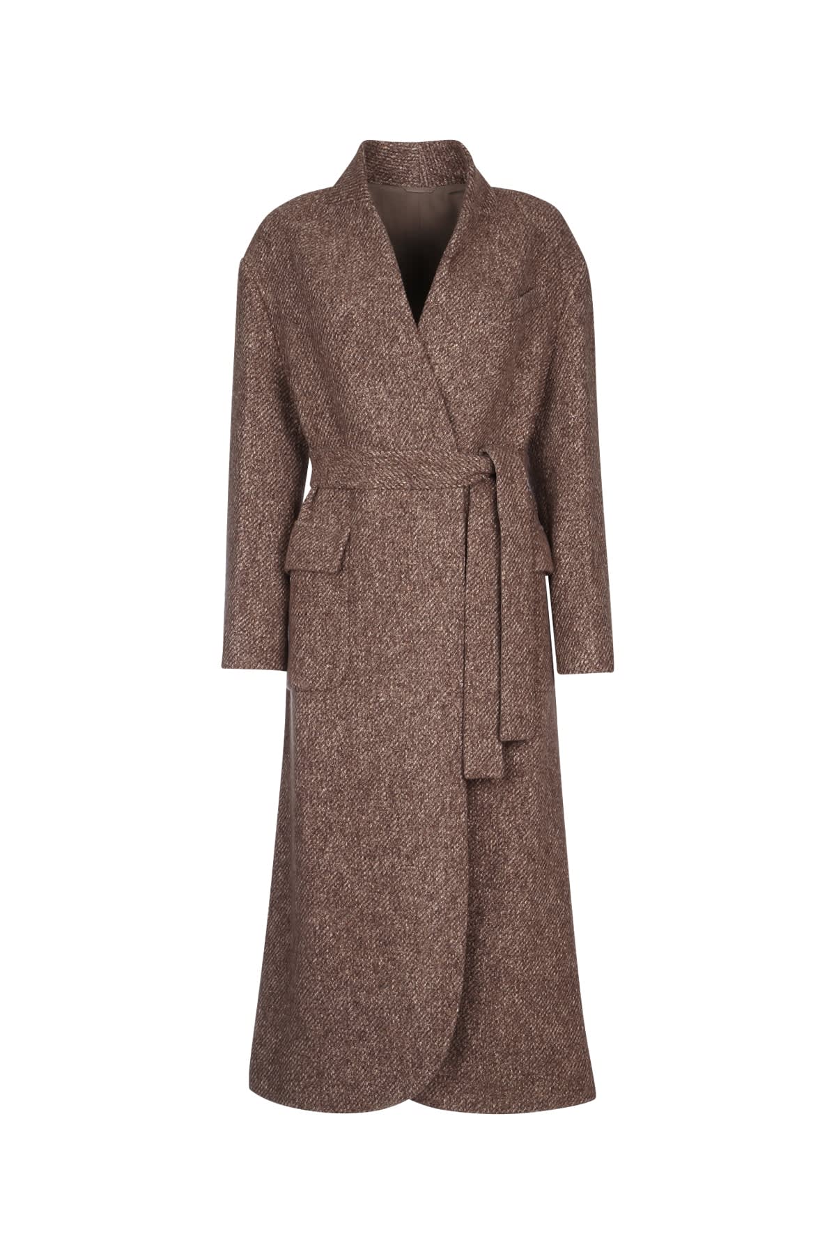 Brunello Cucinelli Overcoat In Brown