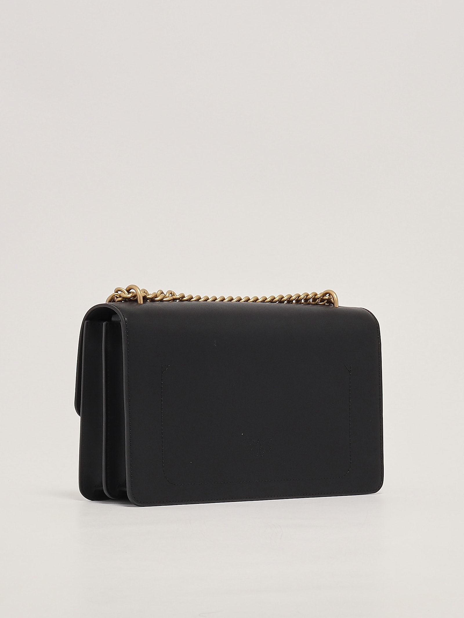 Shop Pinko Love One Classic Dc Shoulder Bag In Nero