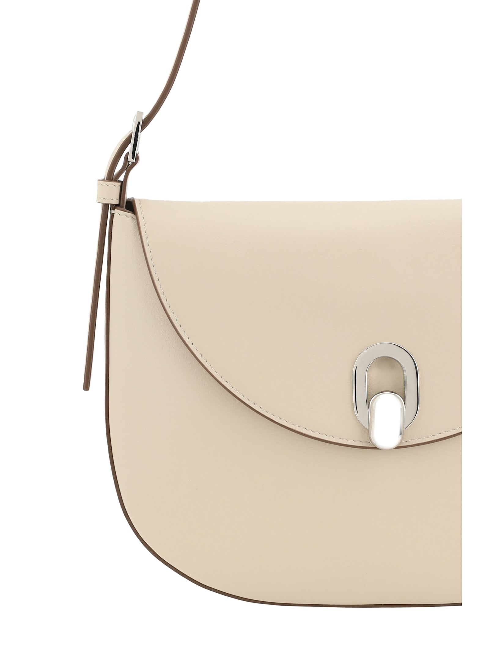Savette Tondo Leather Shoulder Bag In Bone