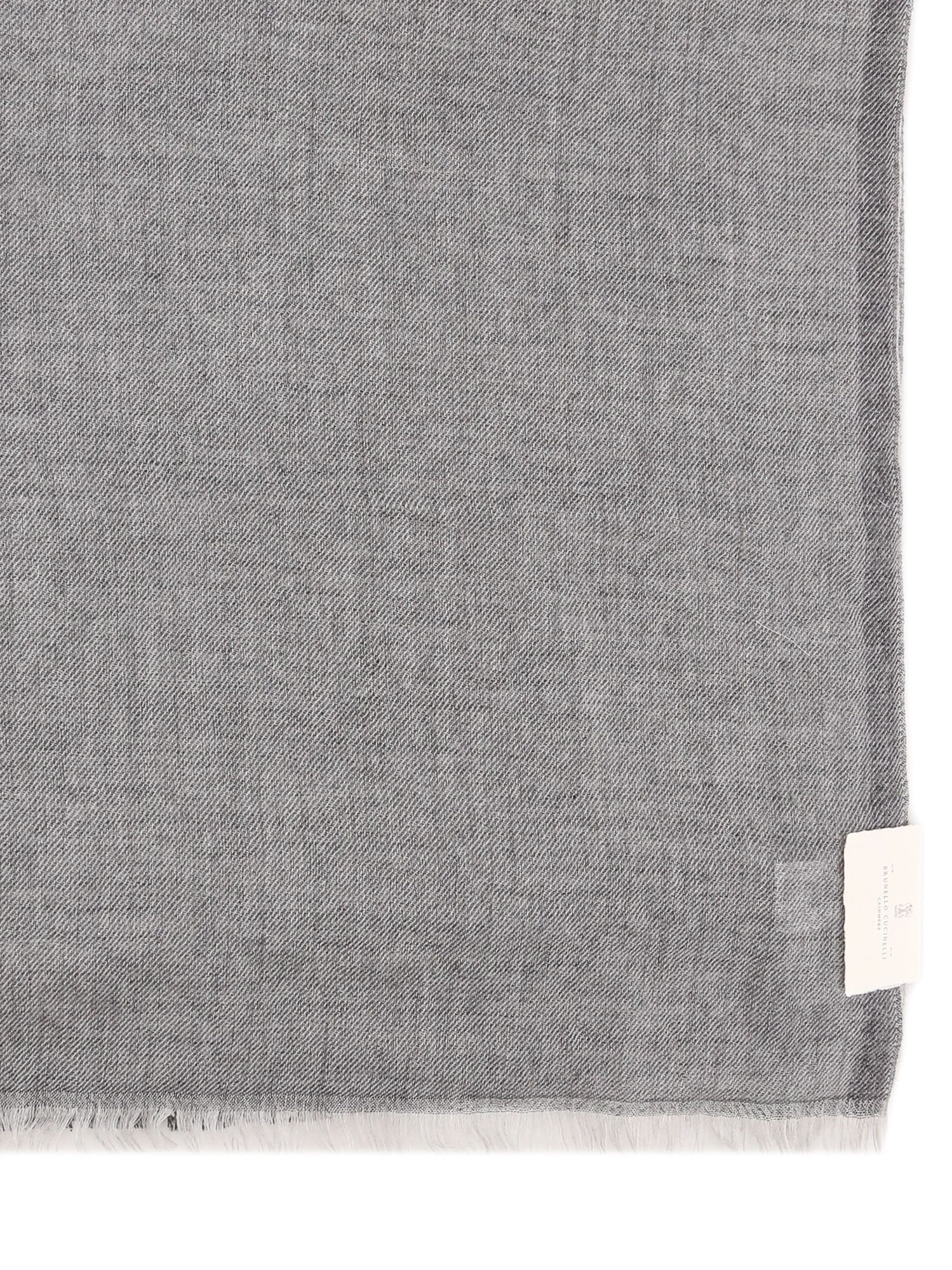 Shop Brunello Cucinelli Scarf In Grey