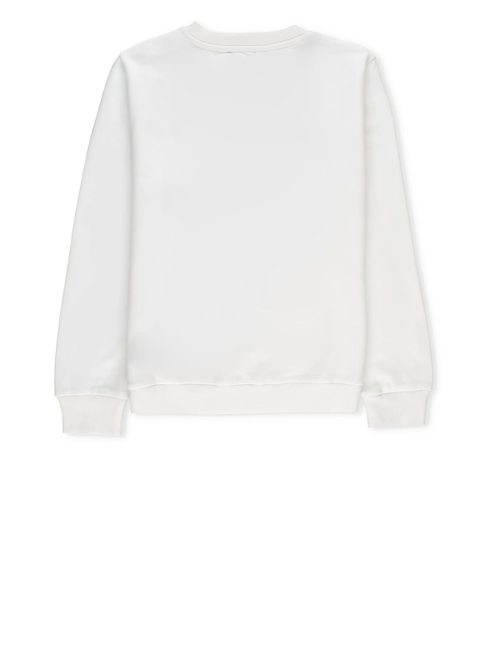 Shop Balmain Sweatshirt With Logo In Bianco E Nero