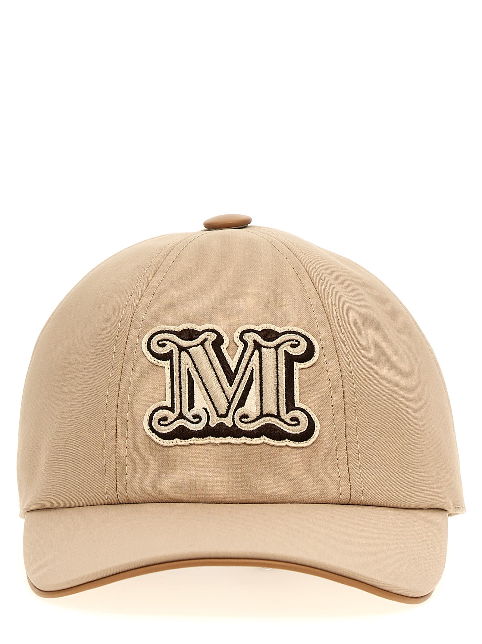 Shop Max Mara Logo Embroidery Cap In Neutrals