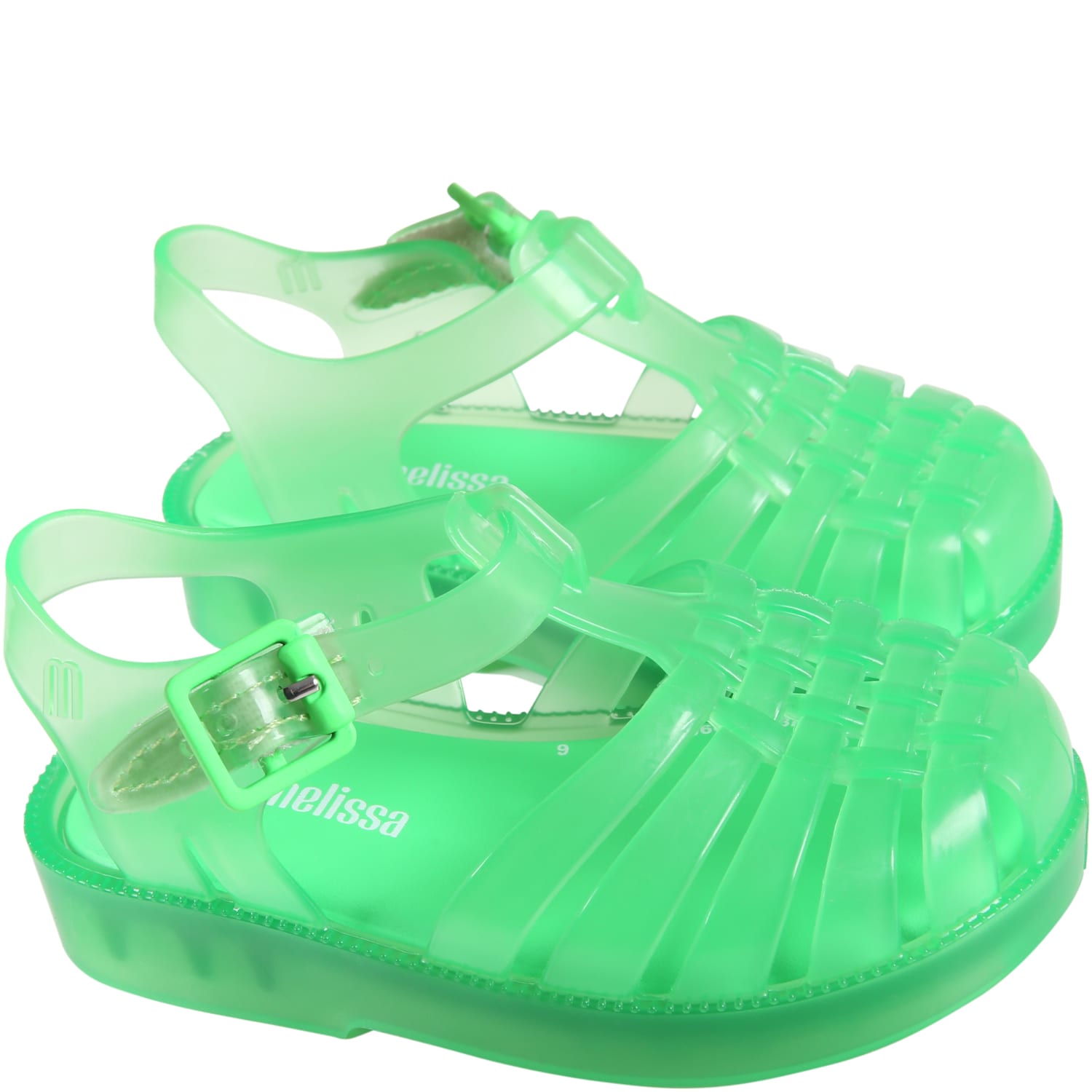 Shop Melissa Neon Green Sandals For Kids