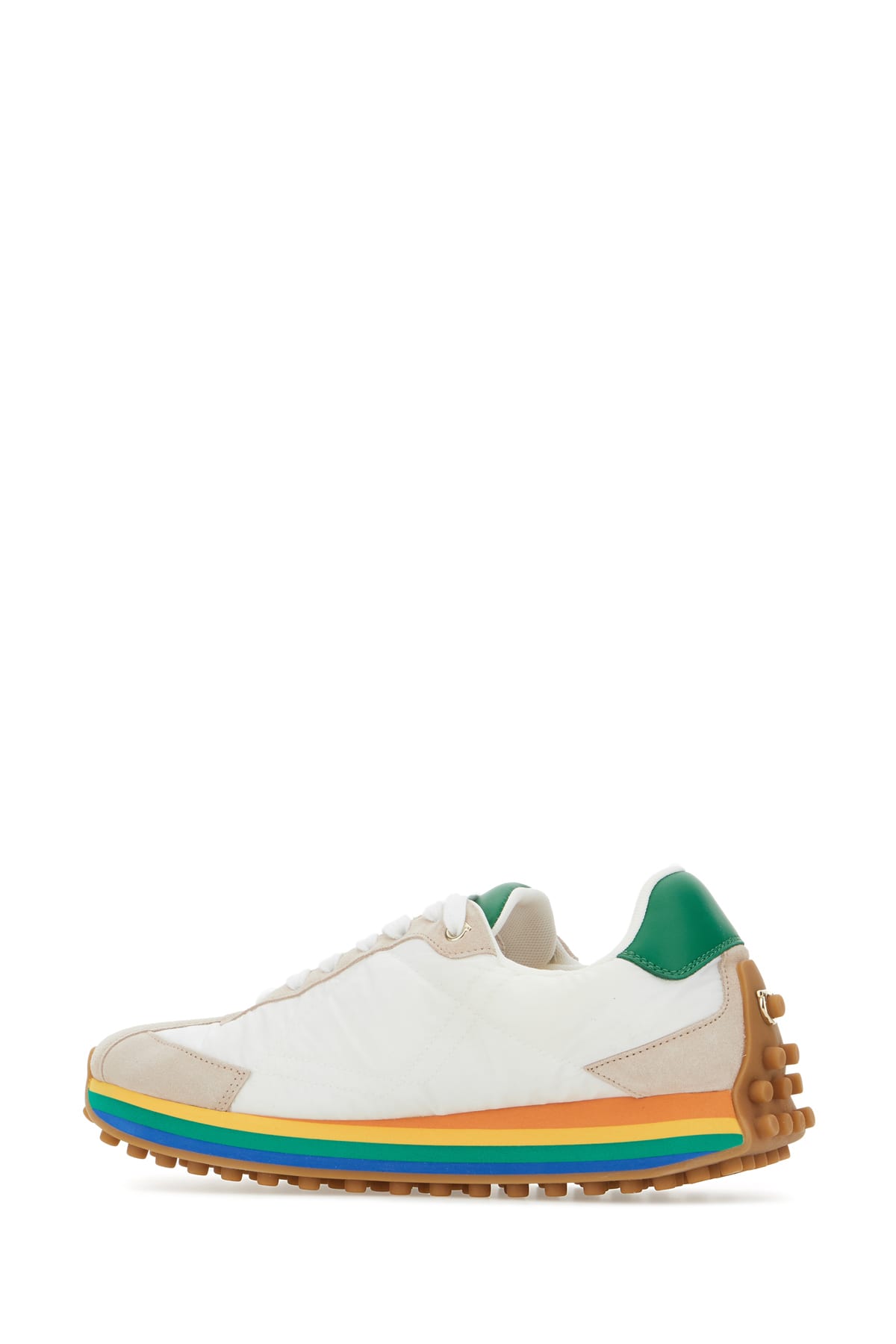 Shop Ferragamo Multicolor Acrylic And Suede Sneakers In 001