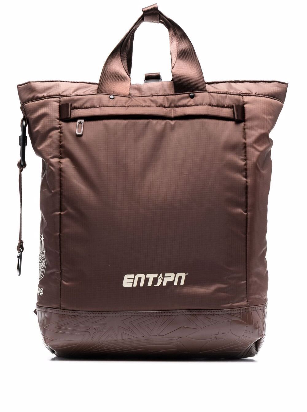 Enterprise Japan Mans Brown Fabric Backpack With Logo