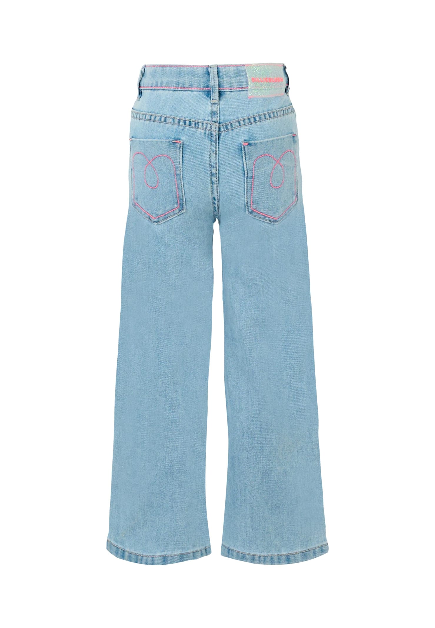 Billieblush Denim Jeans For Girl With Writing In Blue