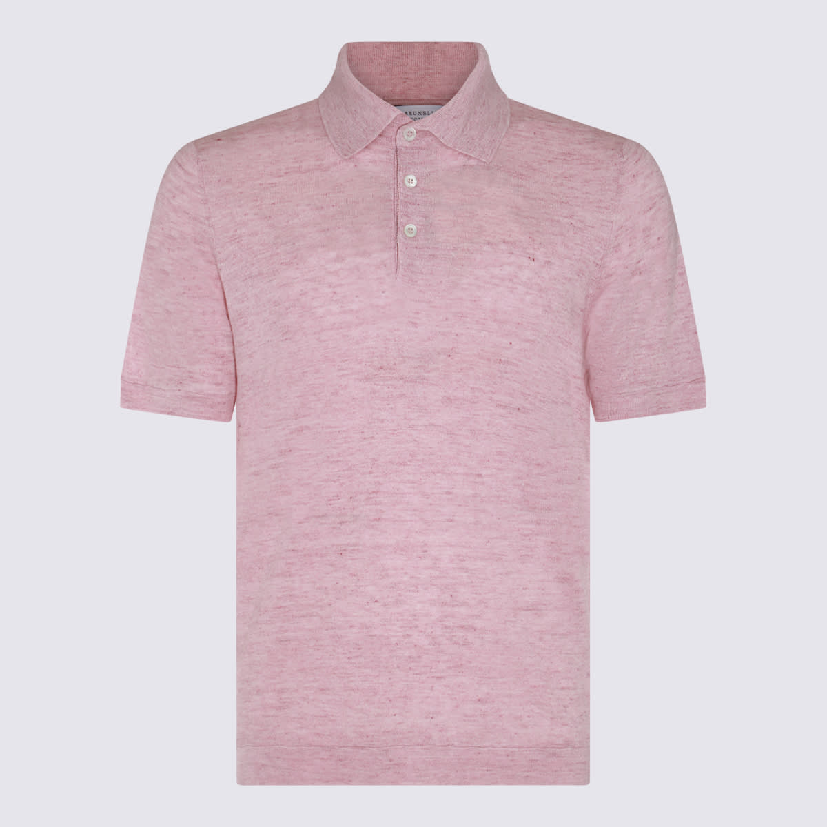Brunello Cucinelli Pink Linen Polo Shirt