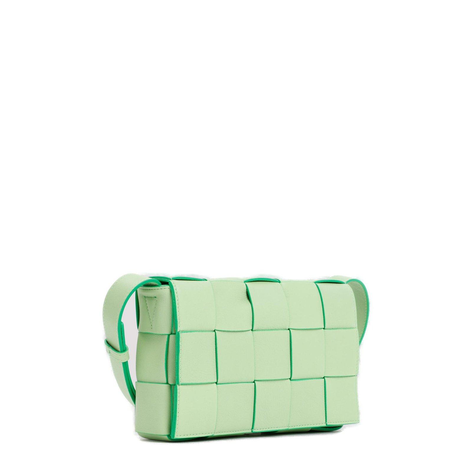 Shop Bottega Veneta Cassette Crossbody Bag In Green