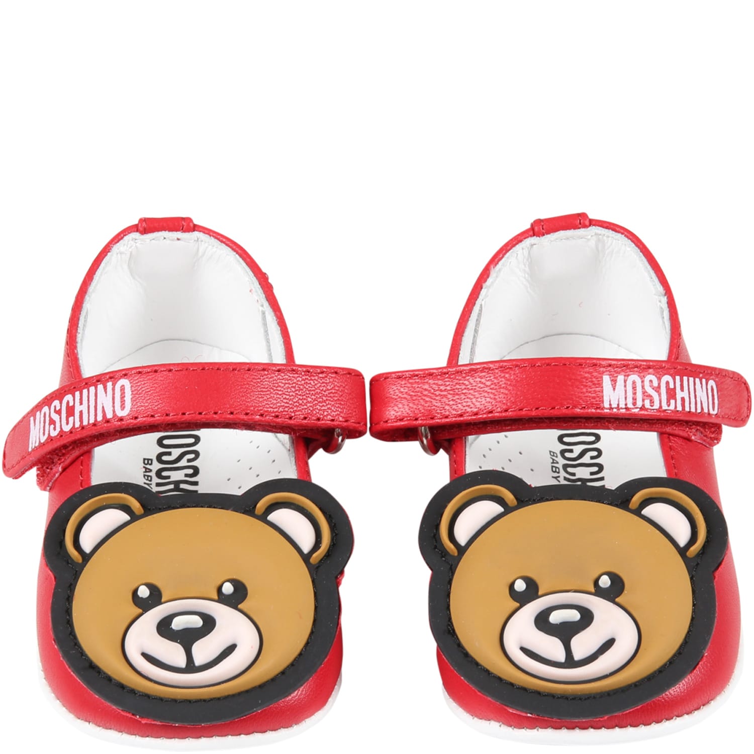 Moschino Red Ballet-flats For Baby Girl With Teddy Bear