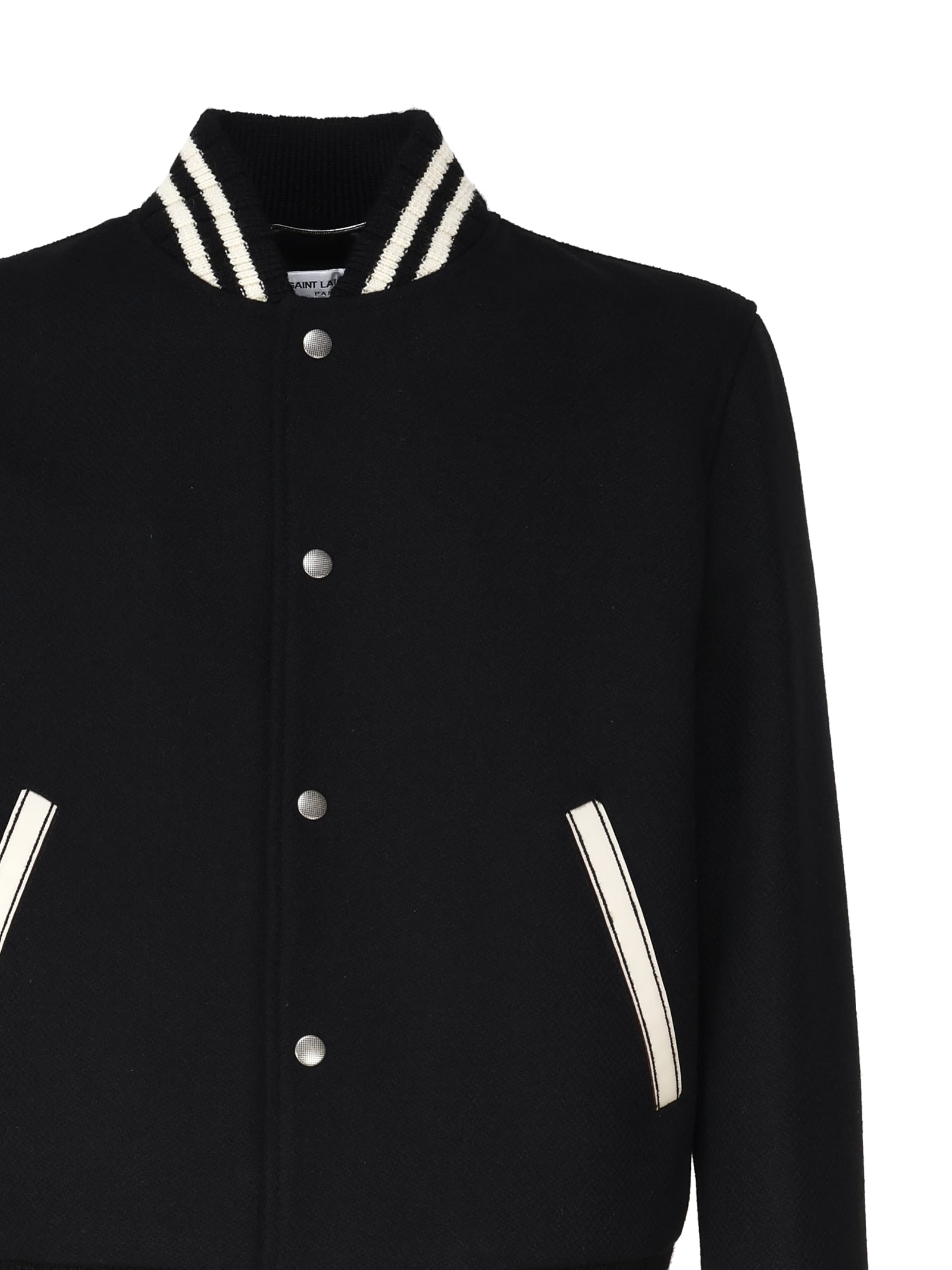 Shop Saint Laurent Teddy Jacket In Wool In Black