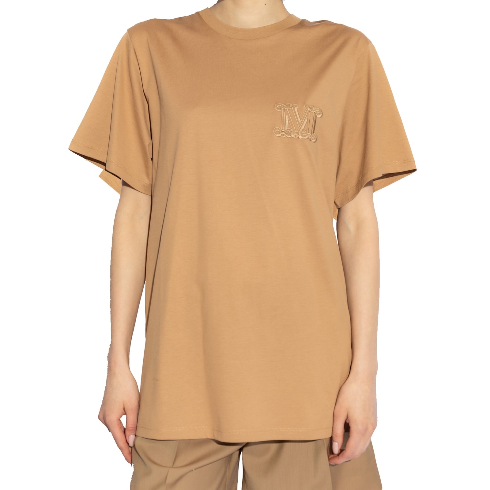 Max Mara Mango Oversized Monogram T-shirt In Brown