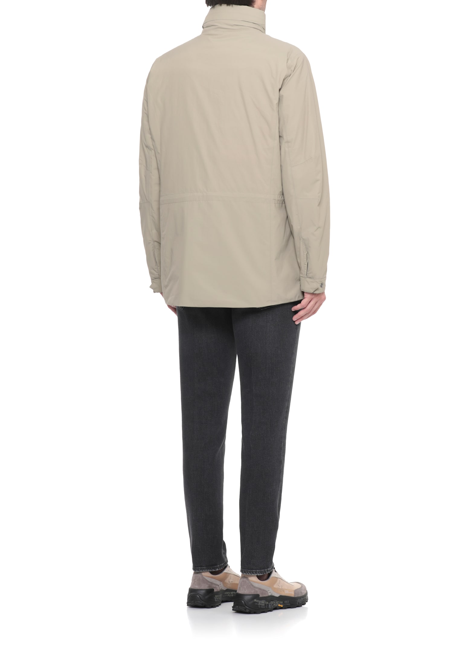 K-way Long Down Jacket With Hood And Pockets In Neutral