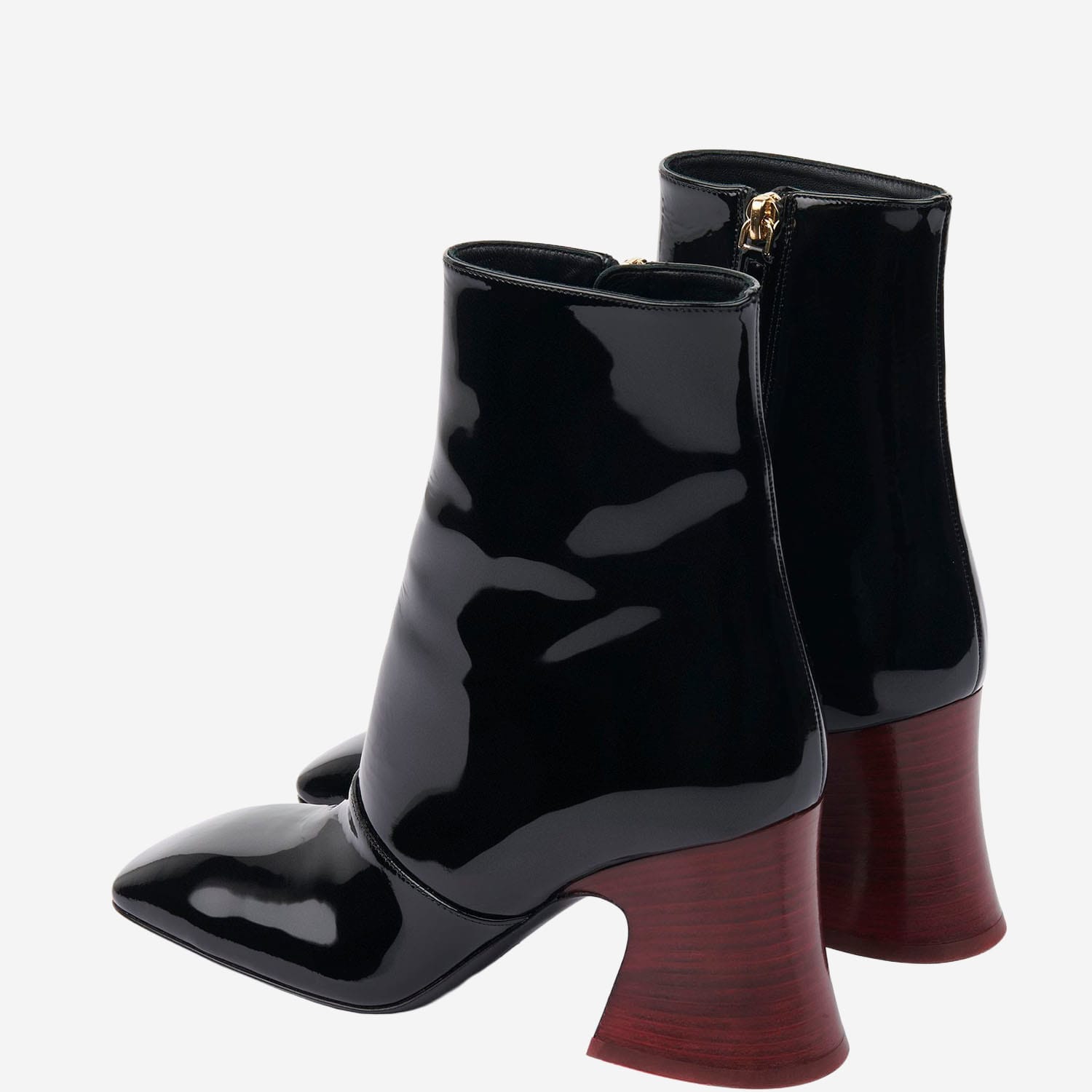 Chloé Janis Ankle Boots With Glossy Leather Heel