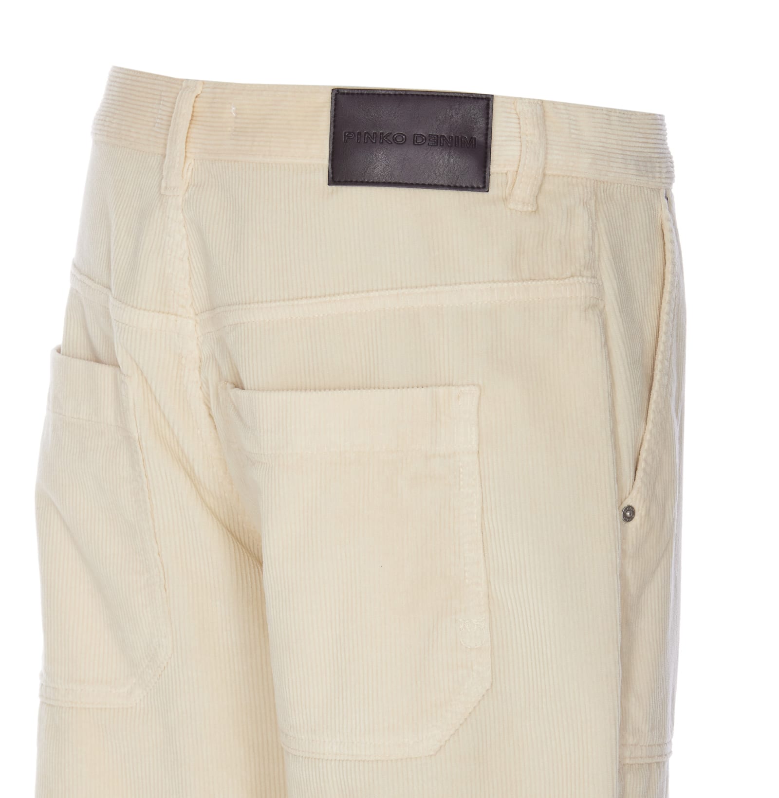 Shop Pinko Cloe Velvet Trousers  In White