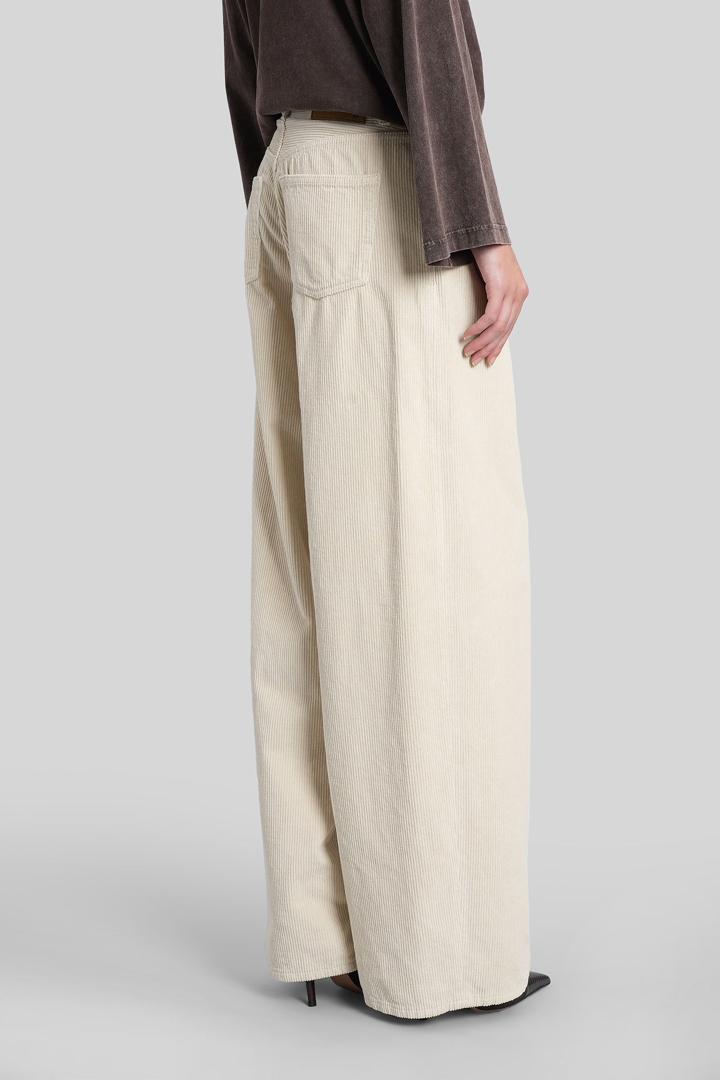 Haikure Bethany Velvet Pants In Beige Cotton In Orange