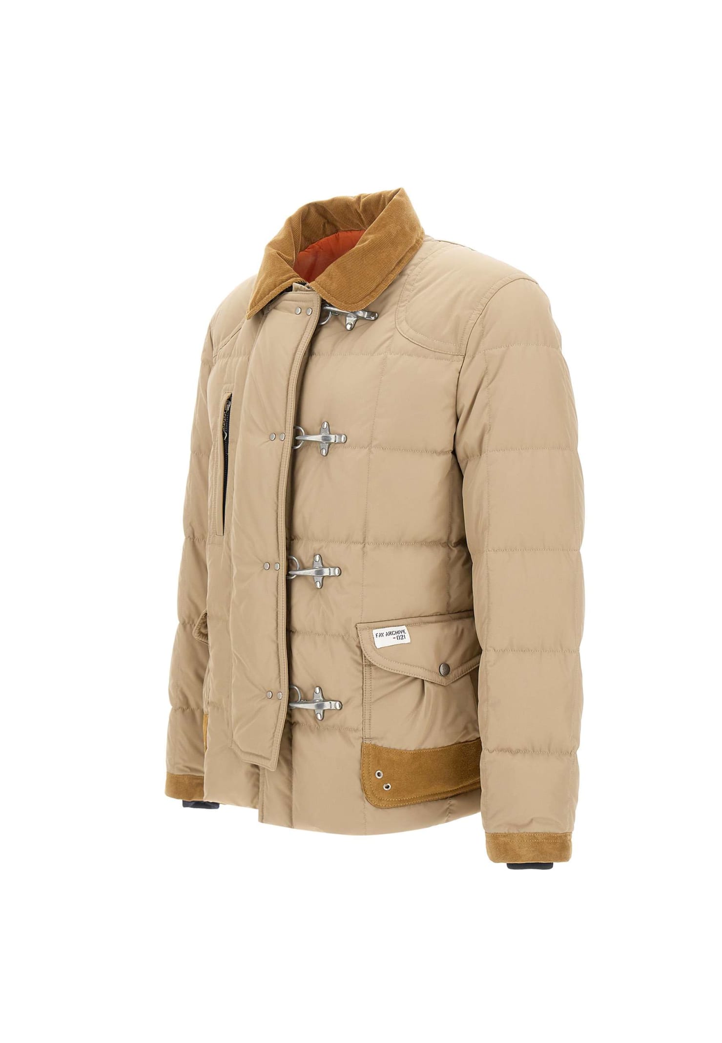 Shop Fay 4 Ganci Piuma - Archive Jacket In Beige