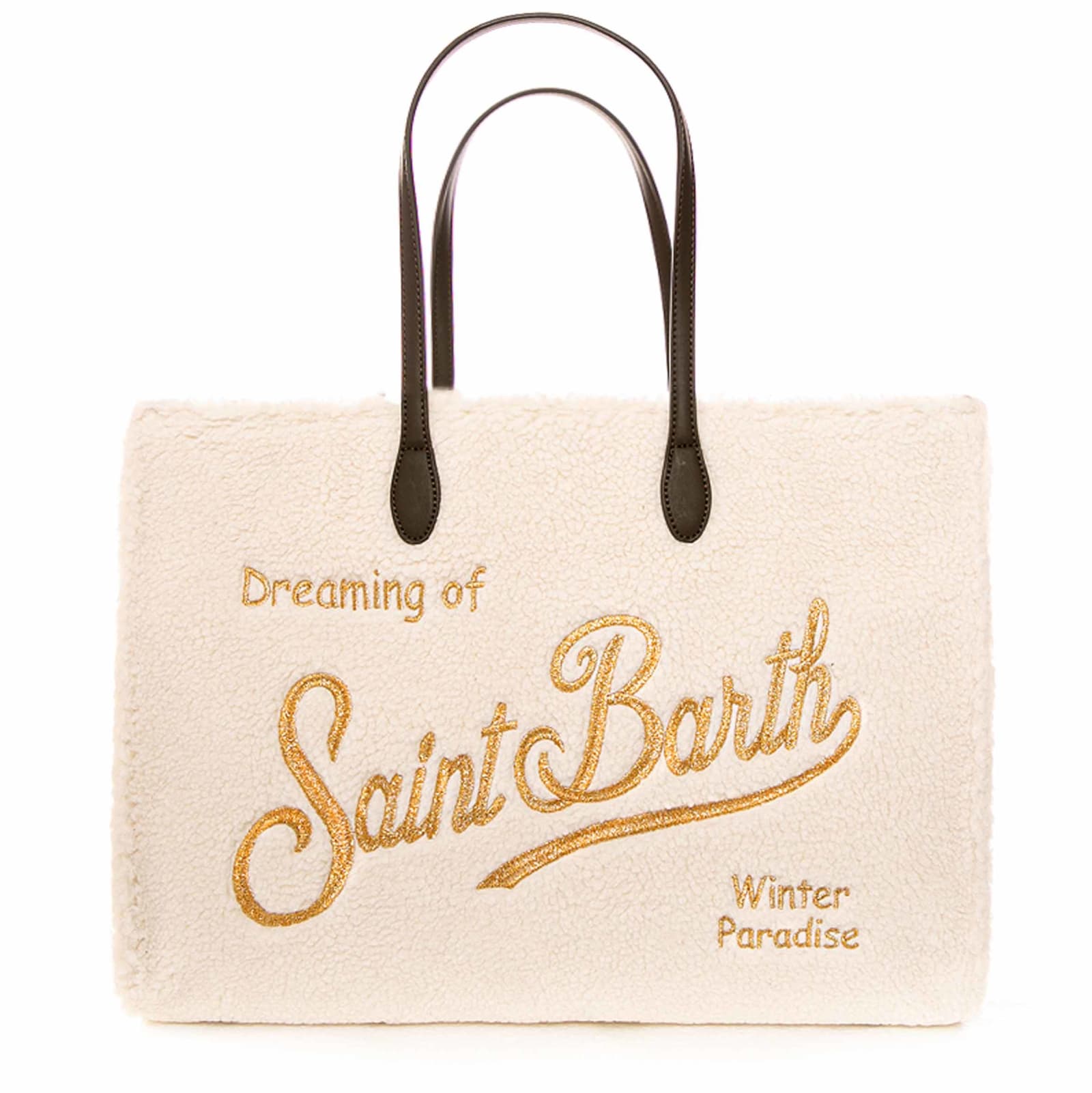 MC2 Saint Barth White Sherpa Fabric Bag