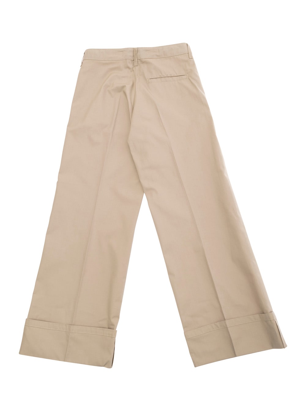 Marni Beige Pants With Belt Loops And Logo Lettering Detail On The Rear In Cotton Girl In Beige