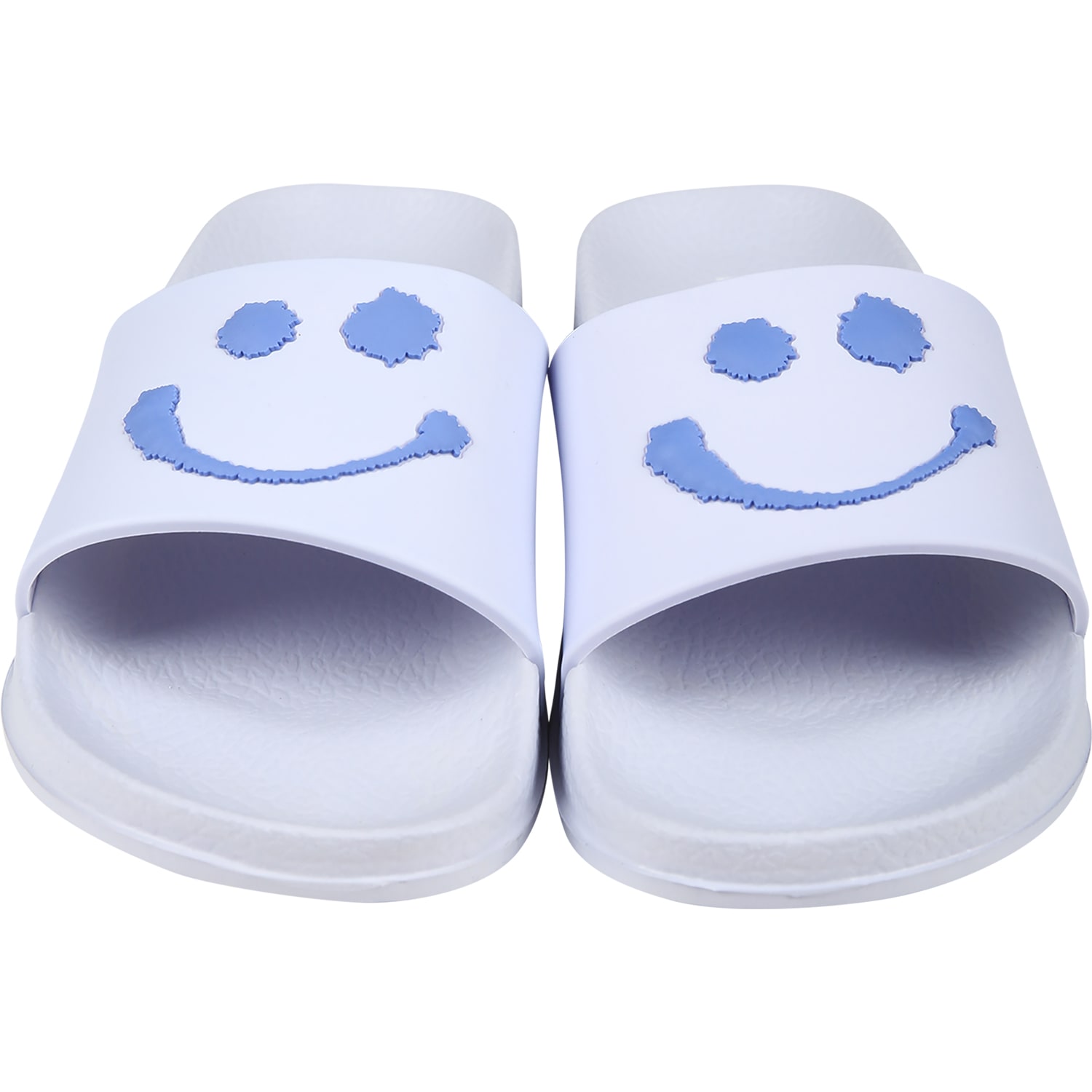 Shop Molo Light Blue Slippers For Kids With Smiley