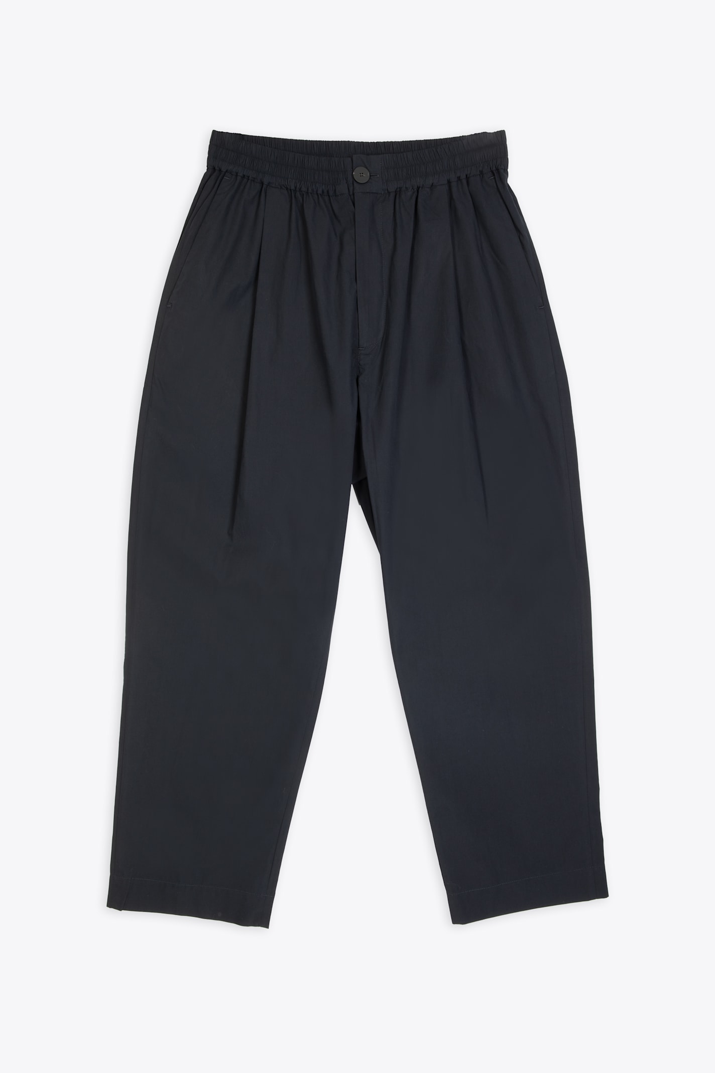 Pants - Easy Elasticated Pant Black cotton cropped pant with elastic waistband - Gentile