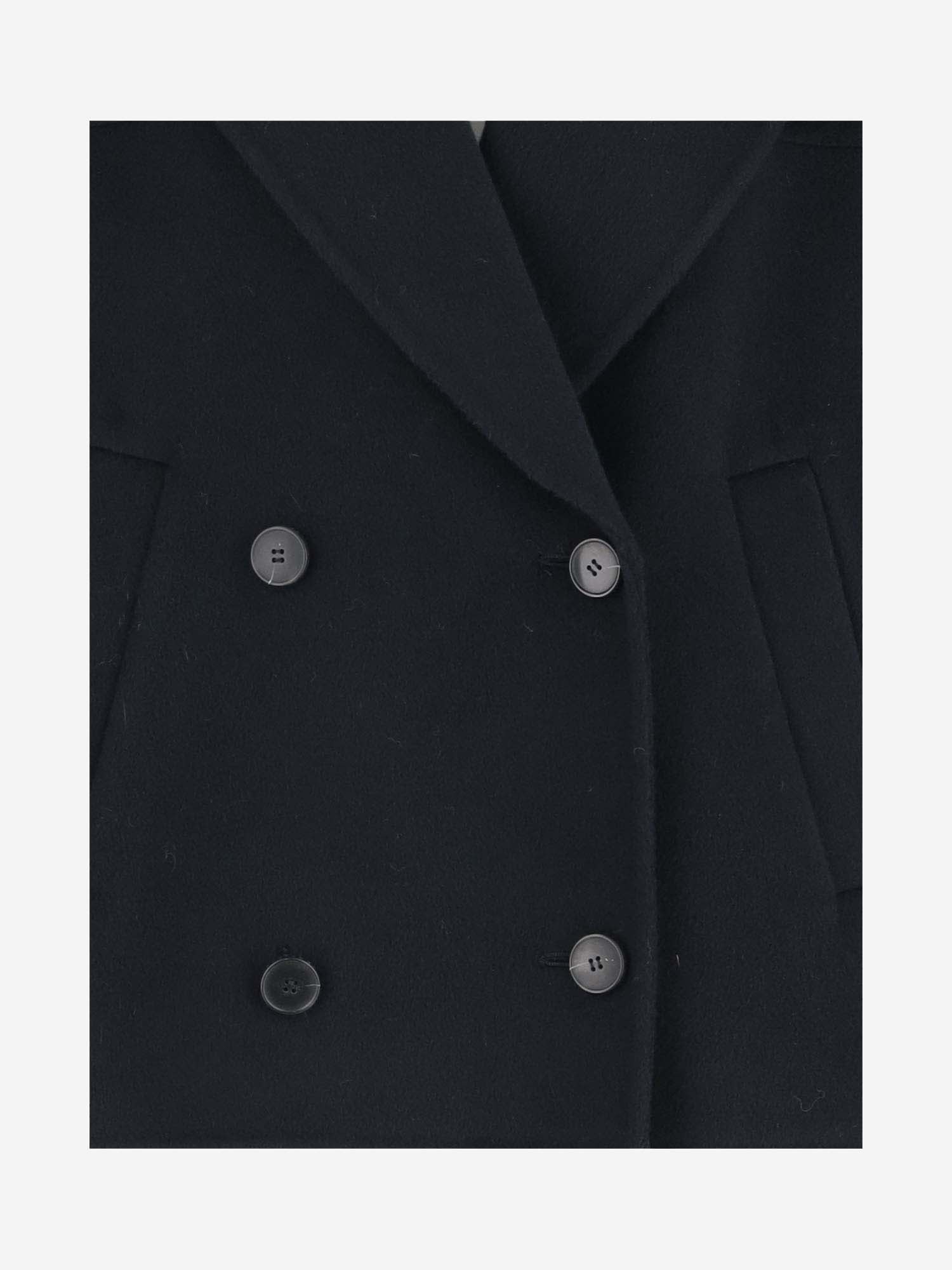 Shop Yves Salomon Wool And Cashmere Double-breasted Coat In Blue