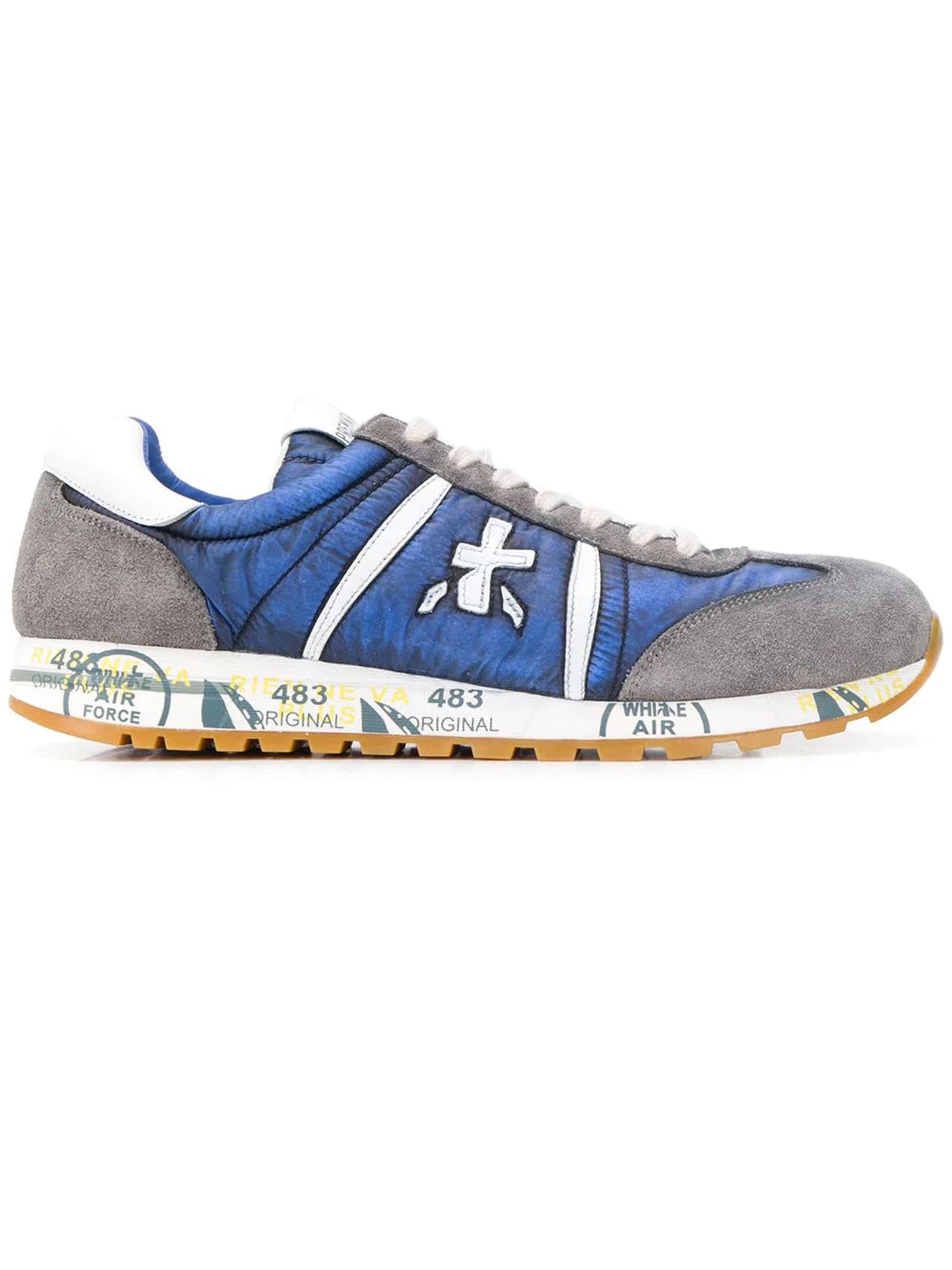 Premiata Grey And Blue Lucy Sneaker