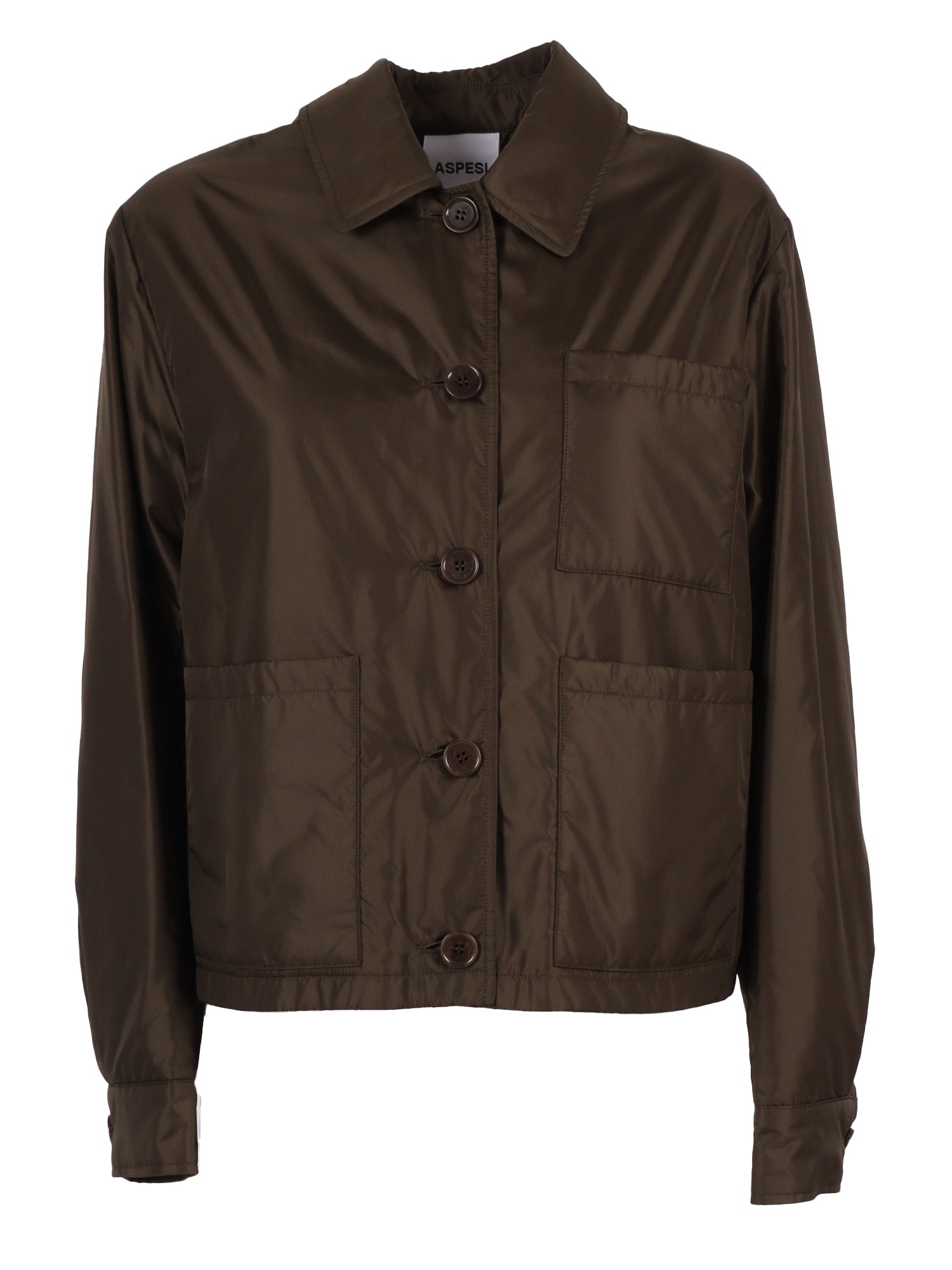 Aspesi Lightweight Minimalist Jacket In Brown