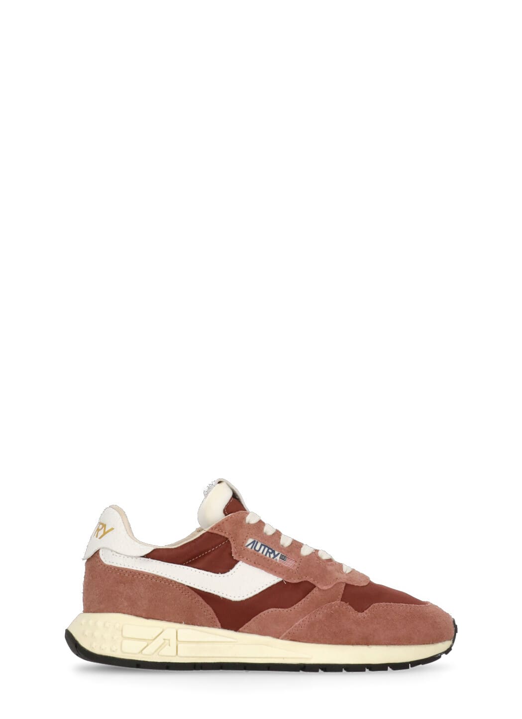 Autry Low Top Sneakers Contrasting Inserts In Pink