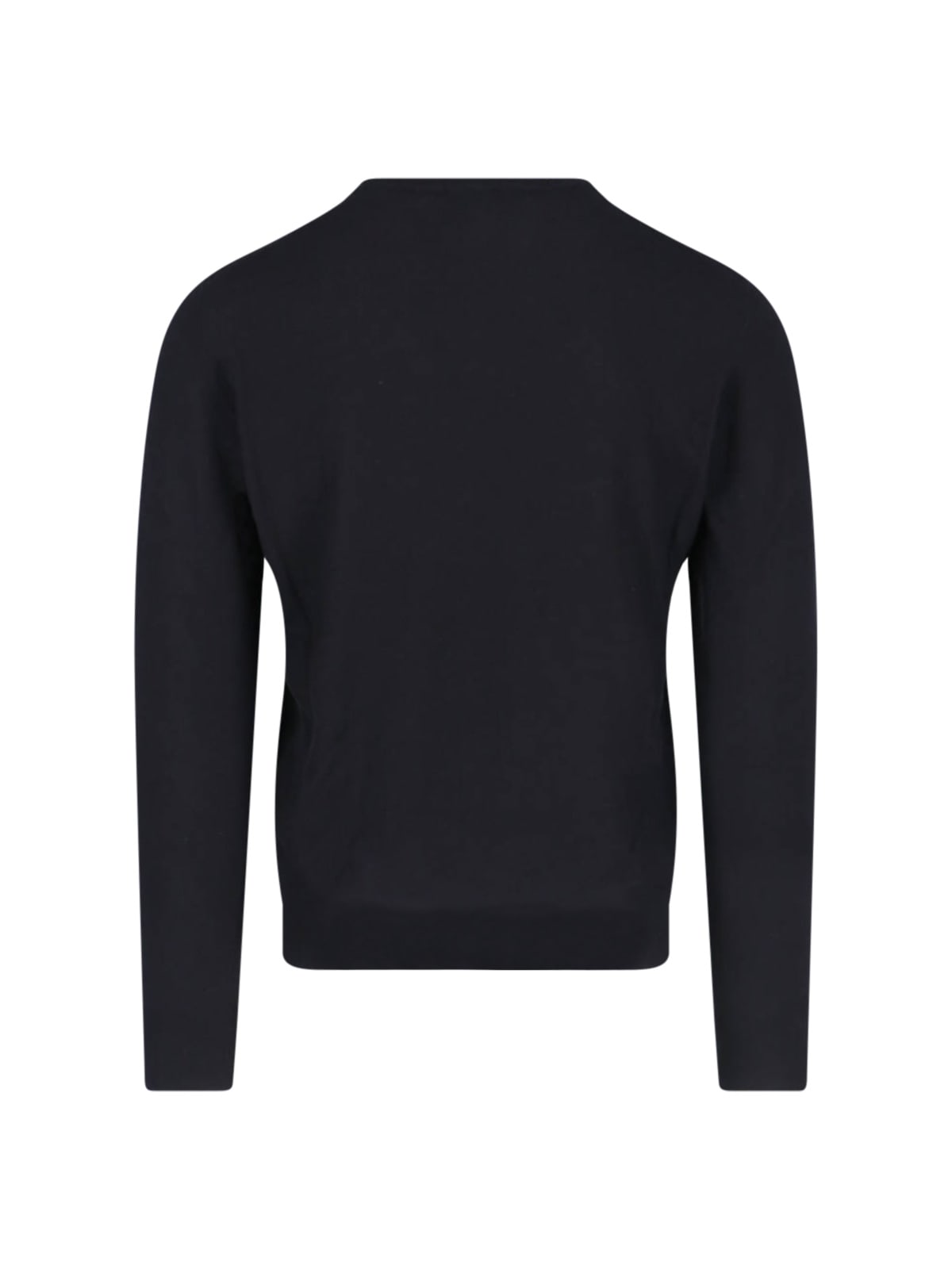 Loro Piana Ribbed Crewneck Sweater With Long Sleeves In Black
