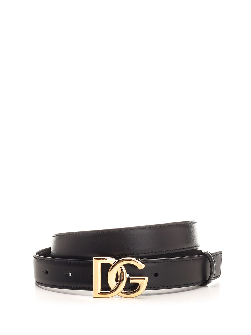 Shop Dolce & Gabbana Calfskin Belt In Black