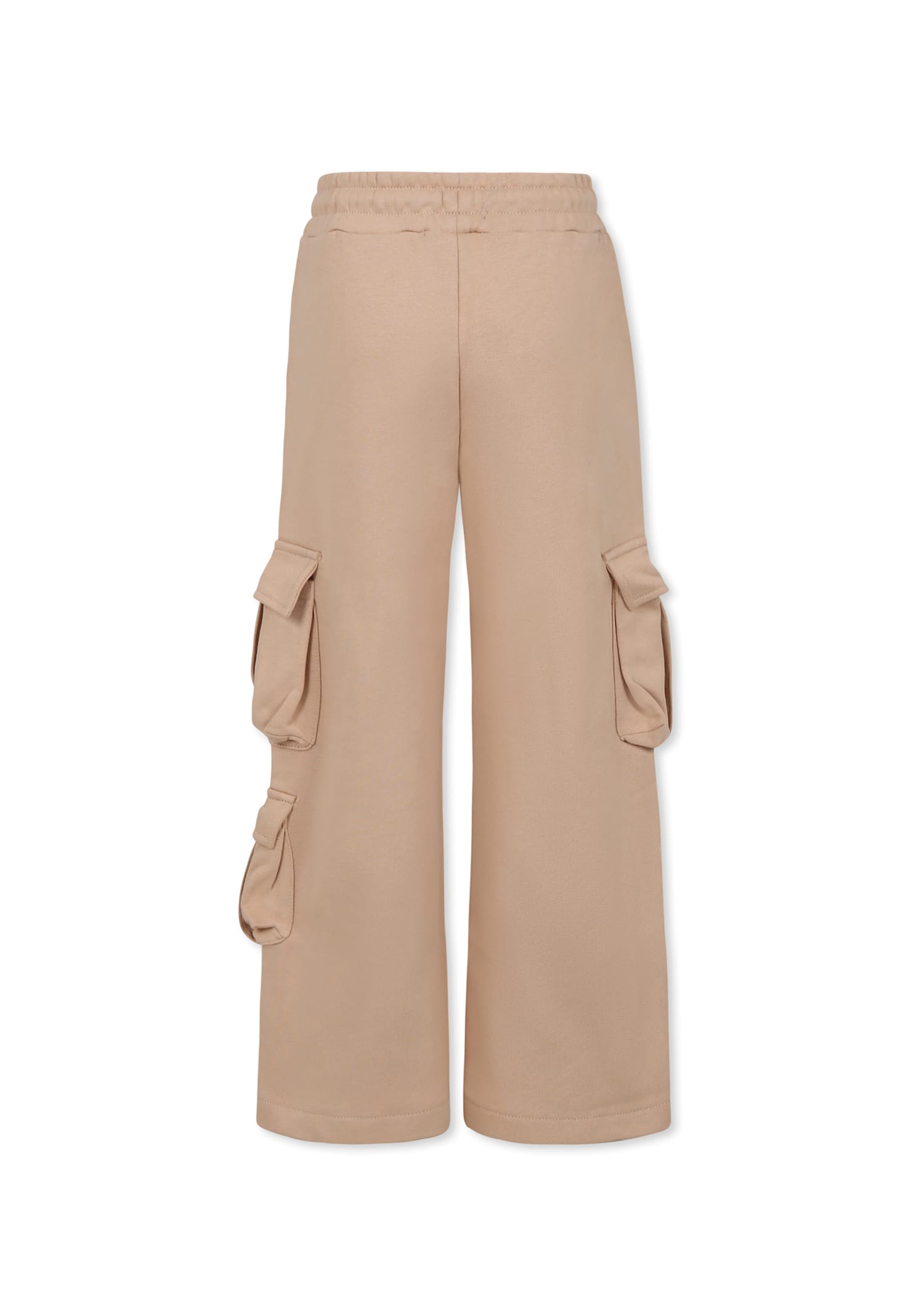 Msgm Logo-embroidered Track Pants In Neutral