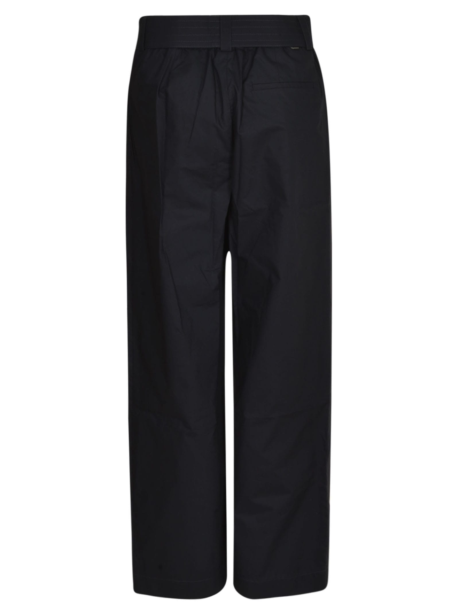 Shop Woolrich Belted Trousers In Blue