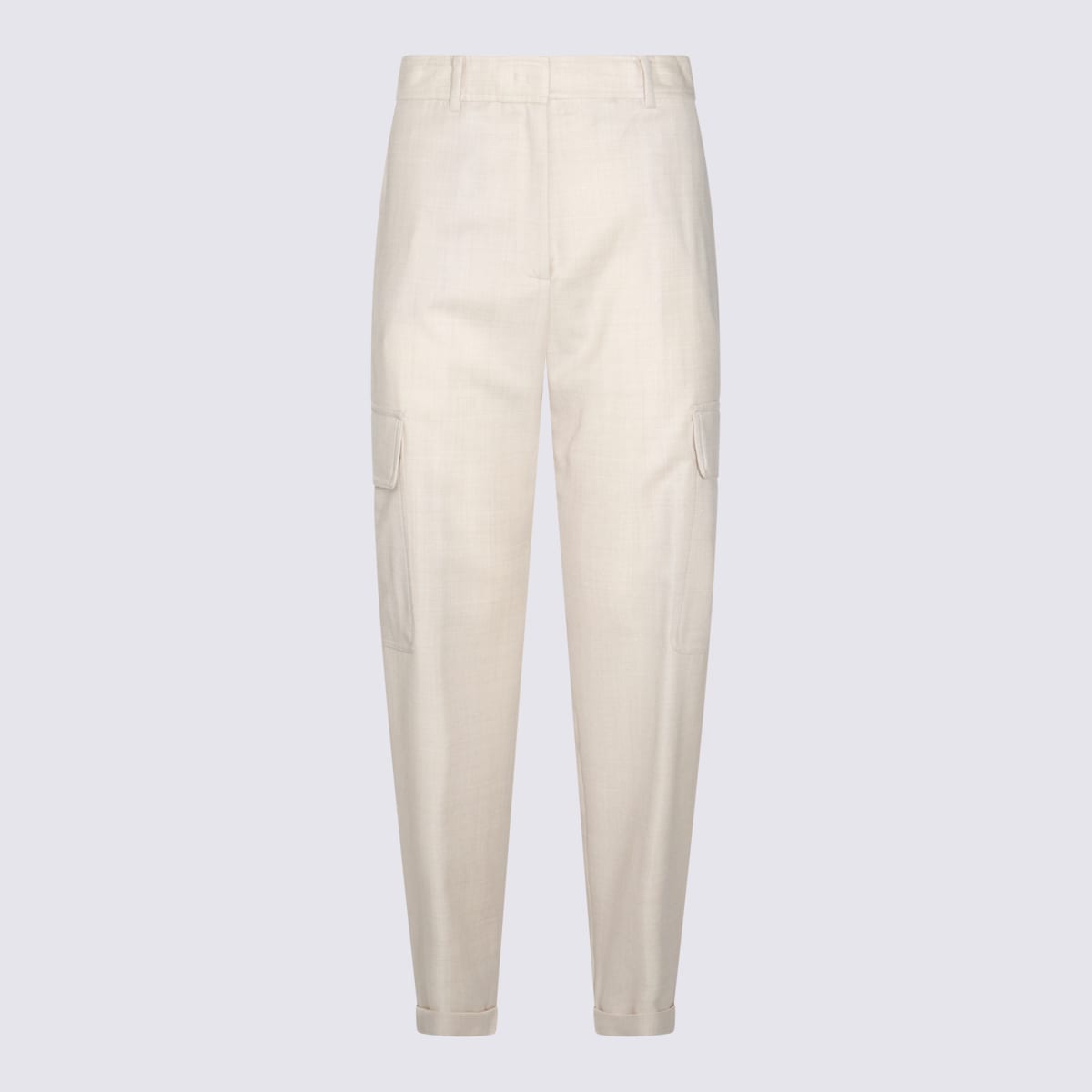 ELEVENTY CREAM WOOL PANTS 