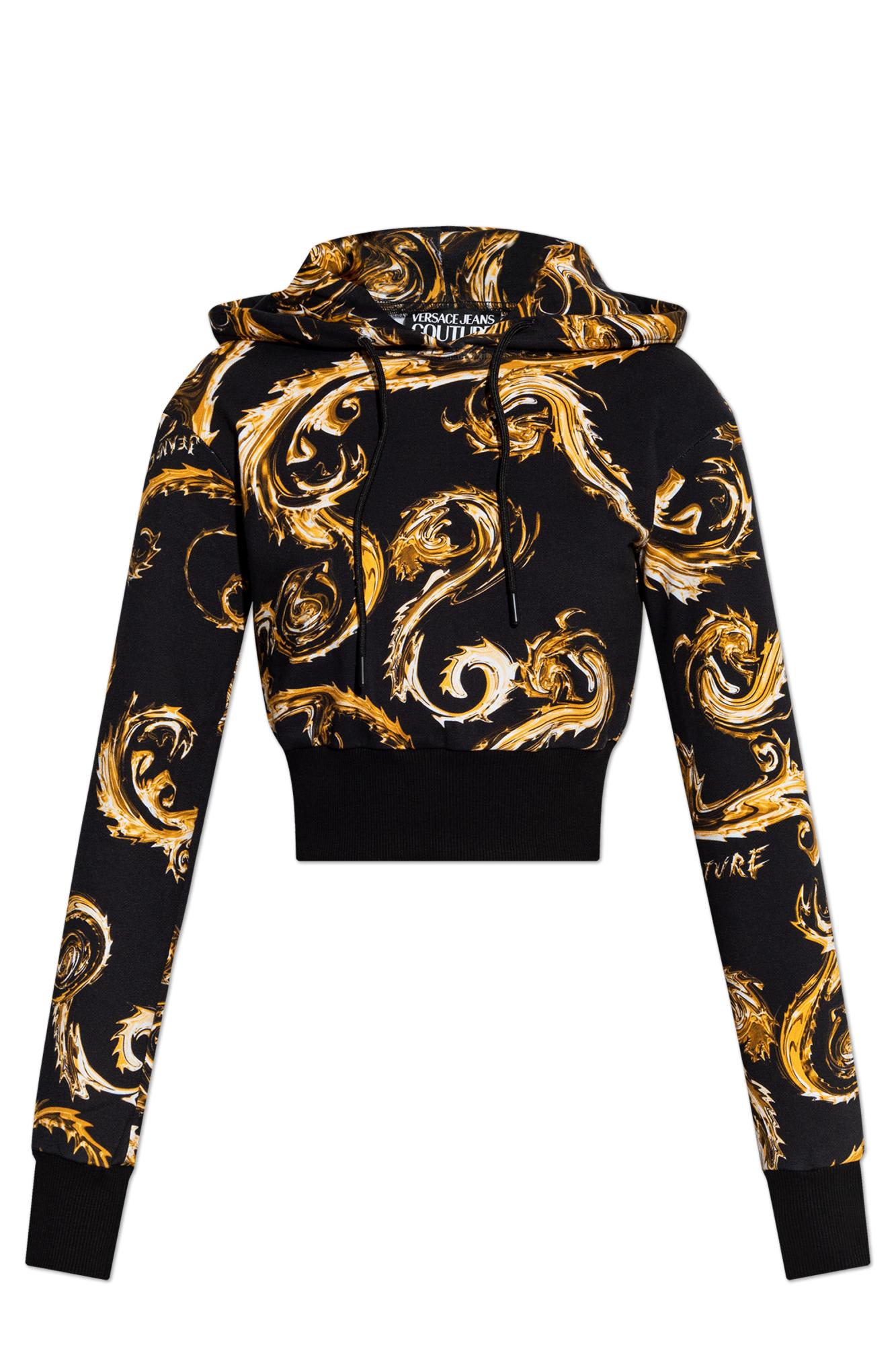 Shop Versace Jeans Couture Sweatshirt With A Pattern In Black