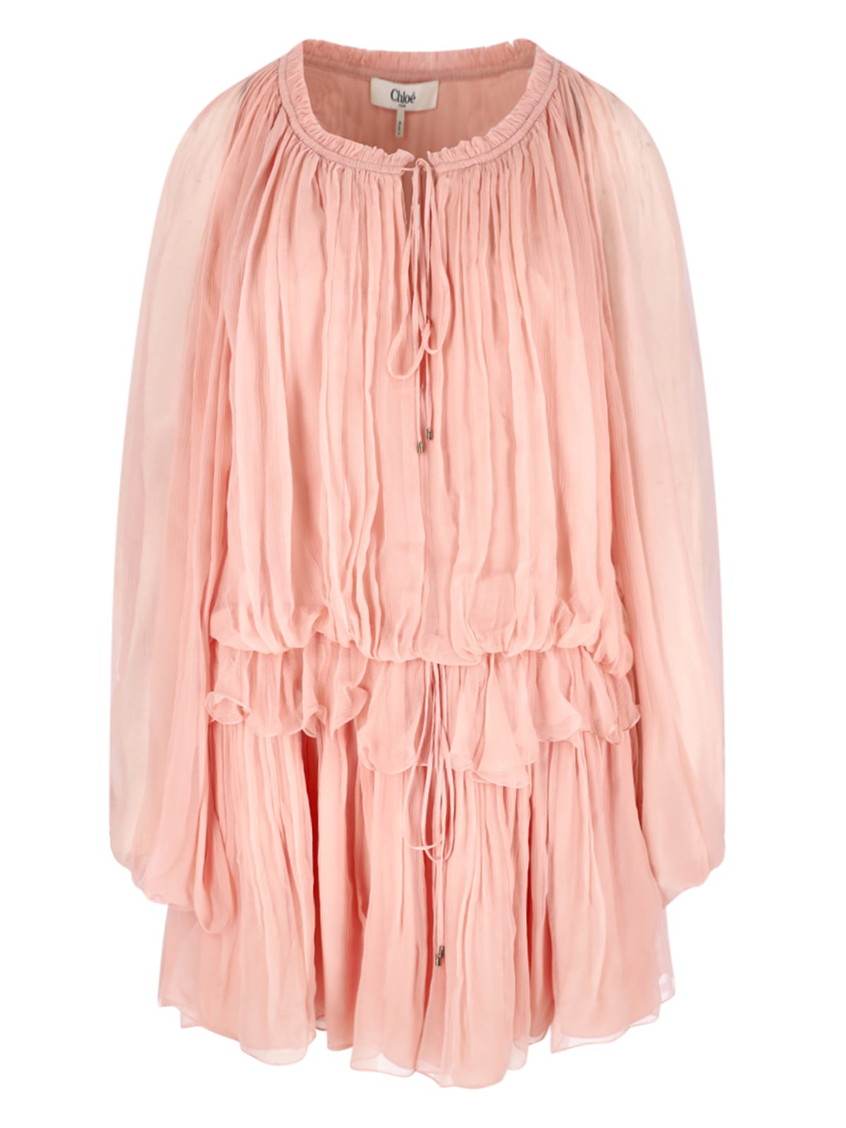 Chloé Silk Mini Dress In Pink