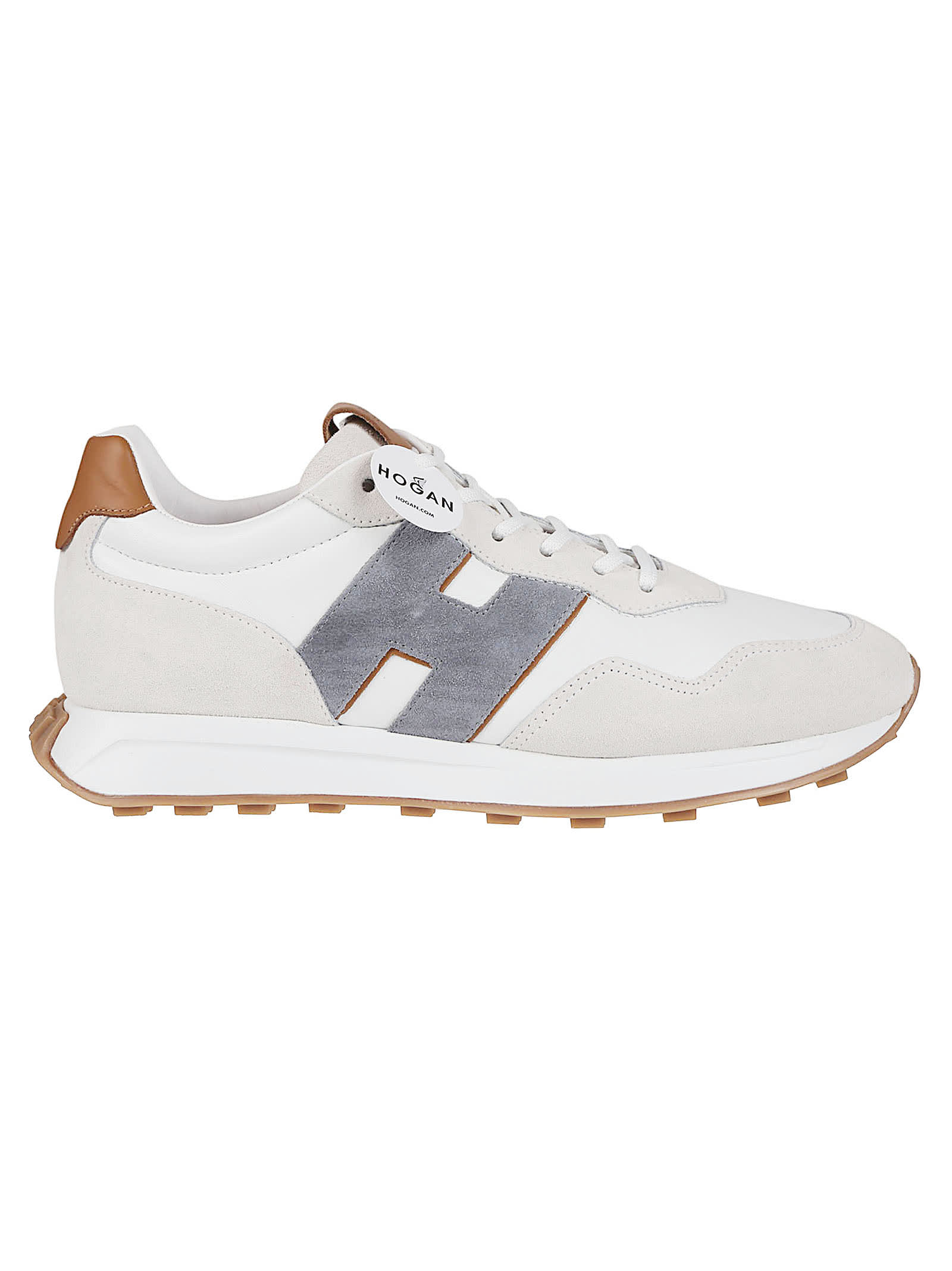 Shop Hogan H601 Sneakers In Bianco/kenia Scuro