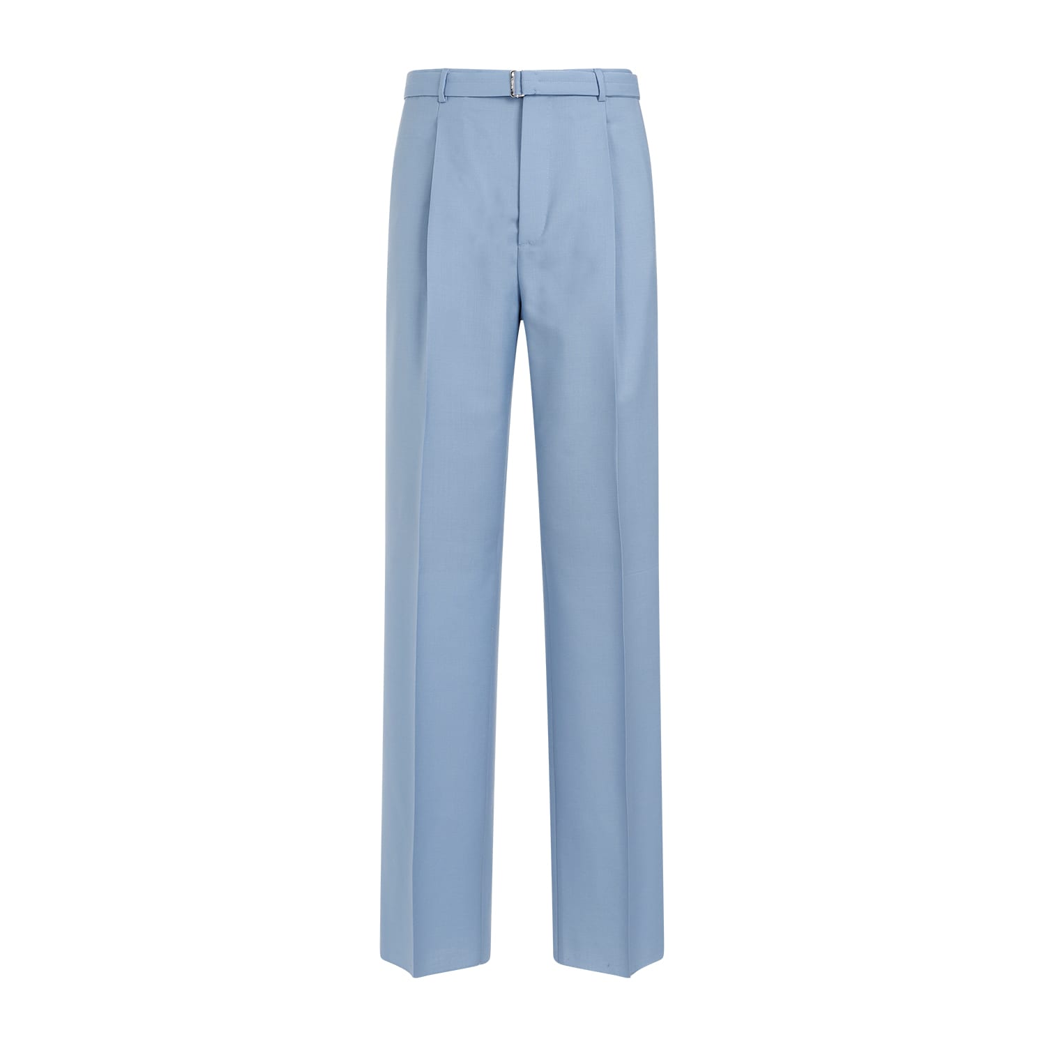 Shop Lanvin Wide Leg Trousers In Fog