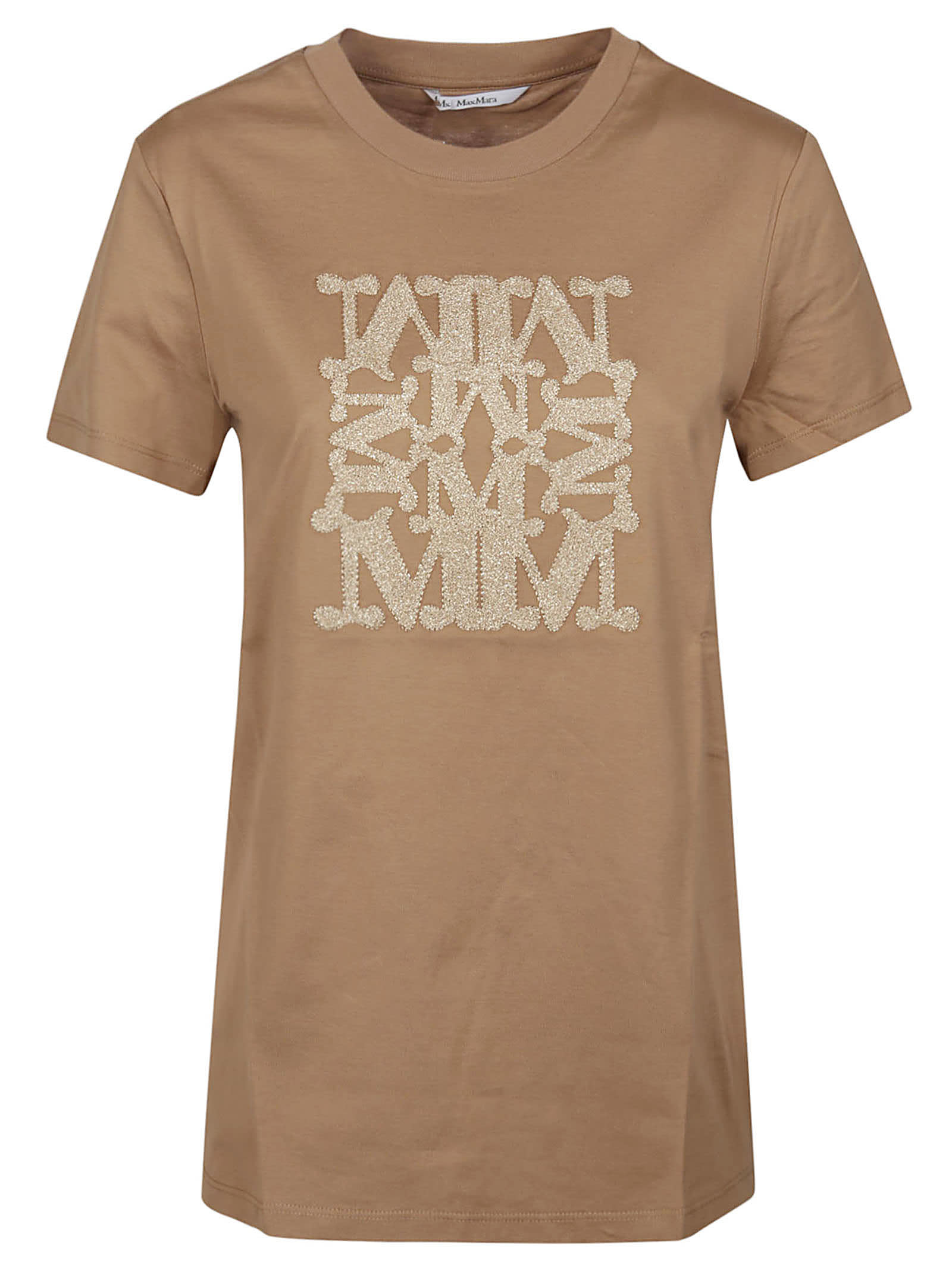 Max Mara Taverna Logo-embroidered T-shirt In Brown