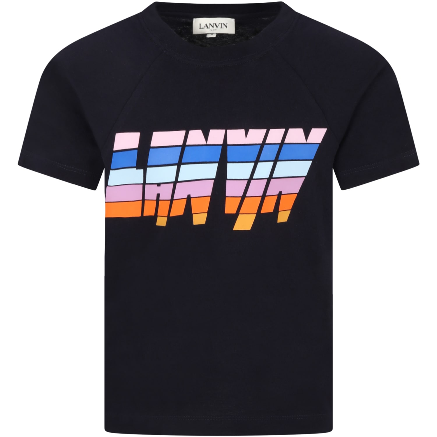 Lanvin Blue T-shirt For Kids With Logo