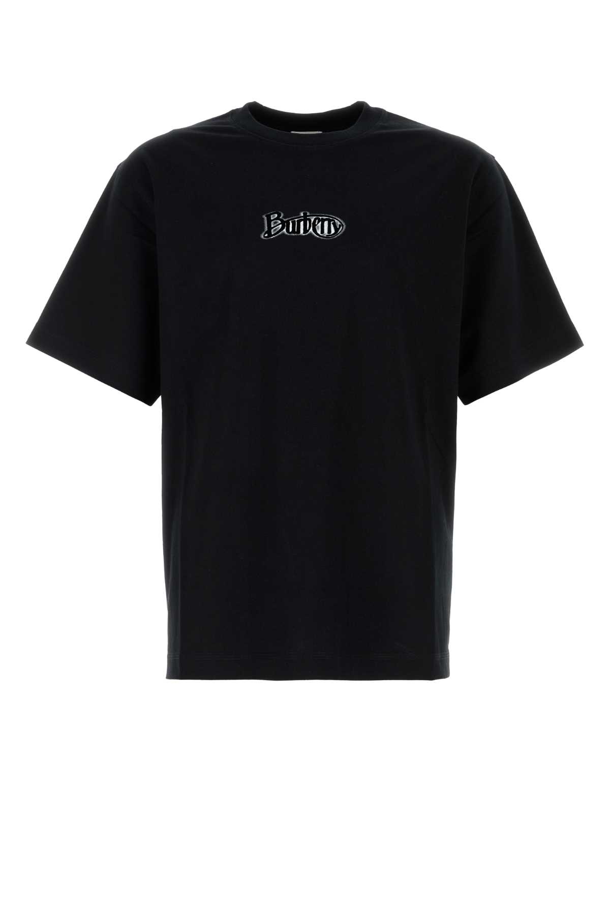 Shop Burberry Black Cotton T-shirt In Coal